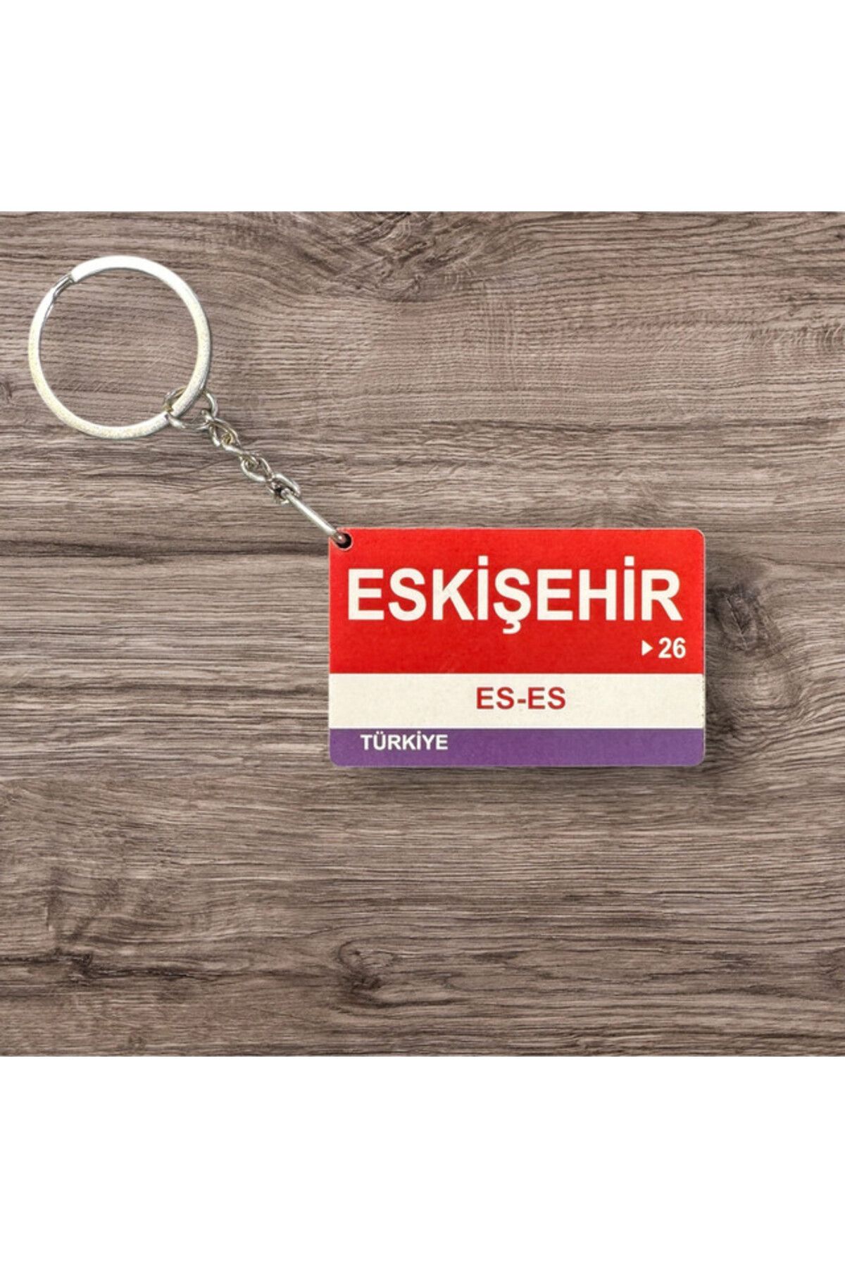 RoyalVance Eskişehir Ahşap Anahtarlık – İl ve Şehir Temalı Hediyelik