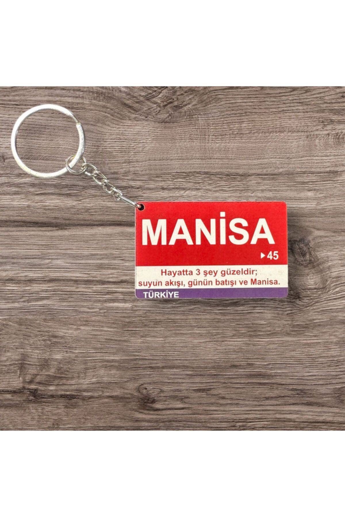 RoyalVance Manisa Ahşap Anahtarlık – İl ve Şehir Temalı Hediyelik