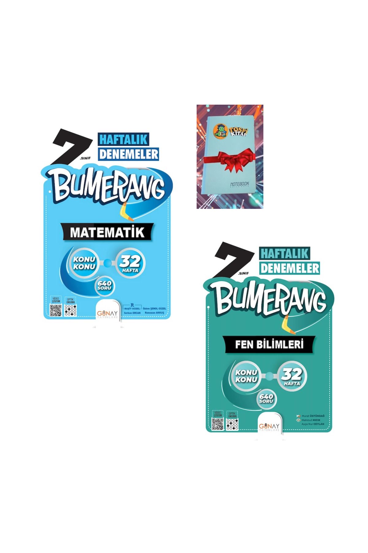 Günay Yayınları Bumerang 32 Haftalık FEN BİLİMLERİ + MATEMATİK Denemeleri (NOT DEFTERİ HEDİYE)