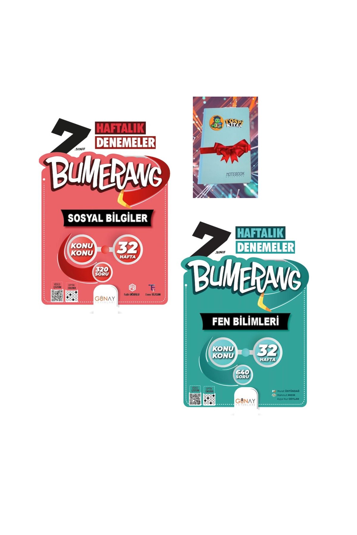 Günay Yayınları Bumerang 32 Haftalık FEN BİLİMLERİ + SOSYAL BİLGİLER Denemeleri (NOT DEFTERİ HEDİYE)