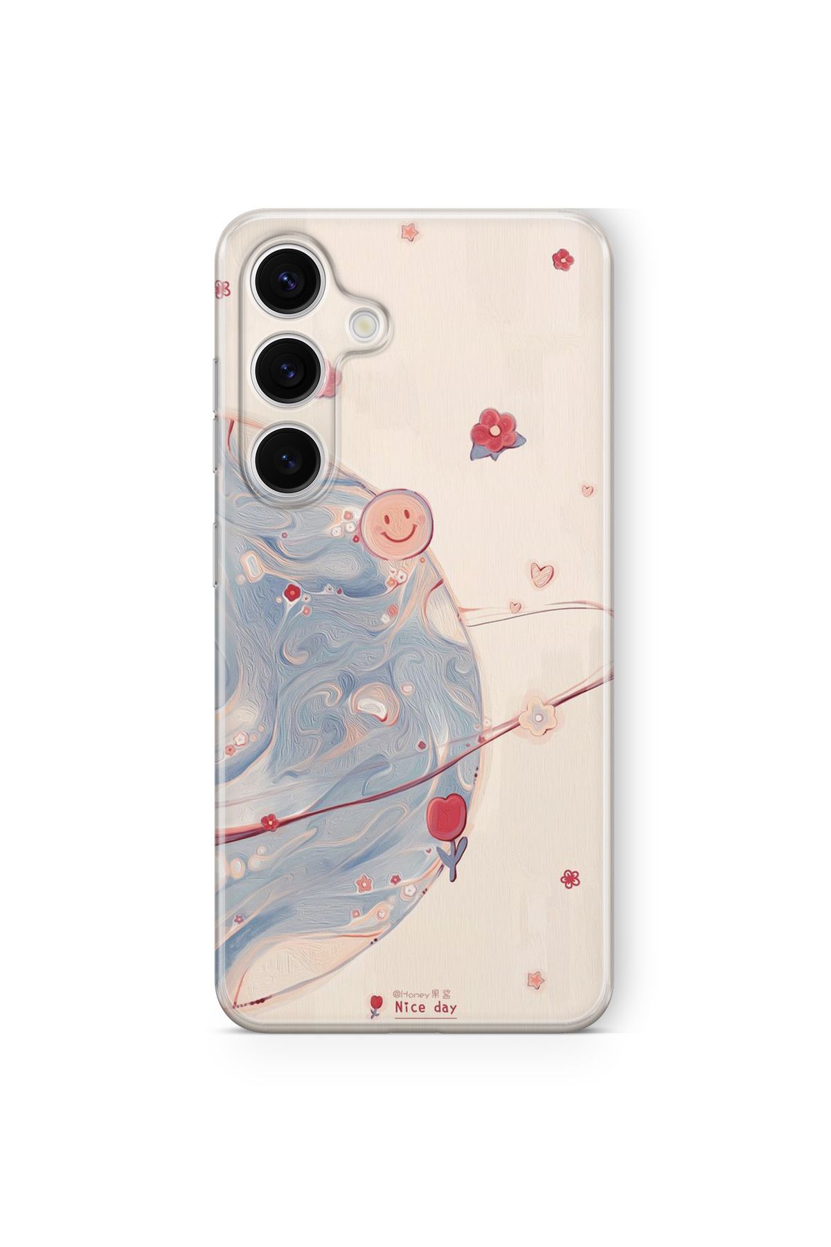 Space Star Samsung Galaxy A14 Uyumlu Nice Day Tasarım Baskılı Şeffaf Kılıf