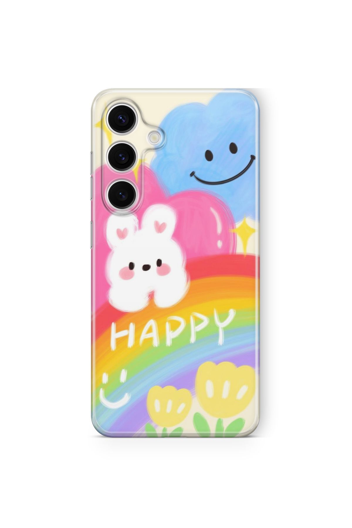 Space Star Samsung Galaxy A05s Uyumlu Happy Tasarım Baskılı Şeffaf Kılıf