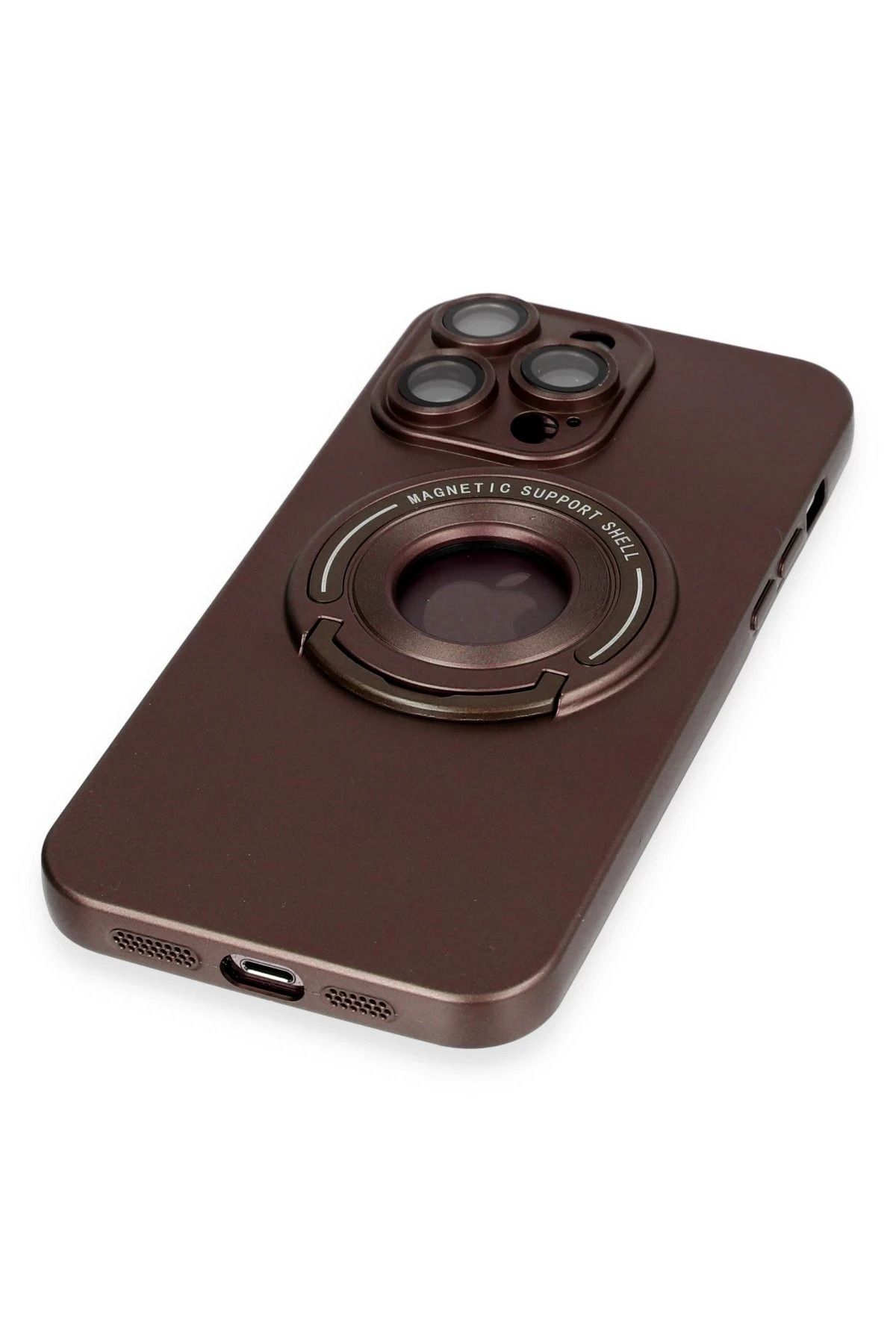 NewFace iPhone 13 Pro Max Kılıf Lukka Magneticsafe Kapak - Kahverengi MRAYD