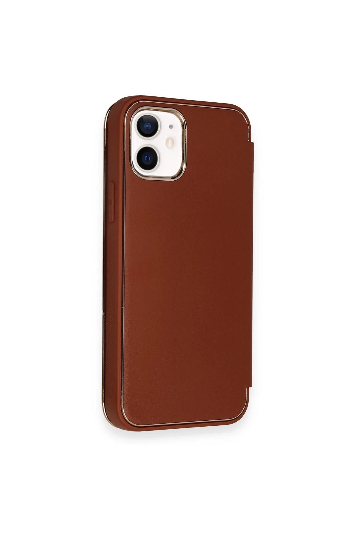 NewFace iPhone 11 Kılıf Dolpin Kapaklı - Kahverengi SVLRS