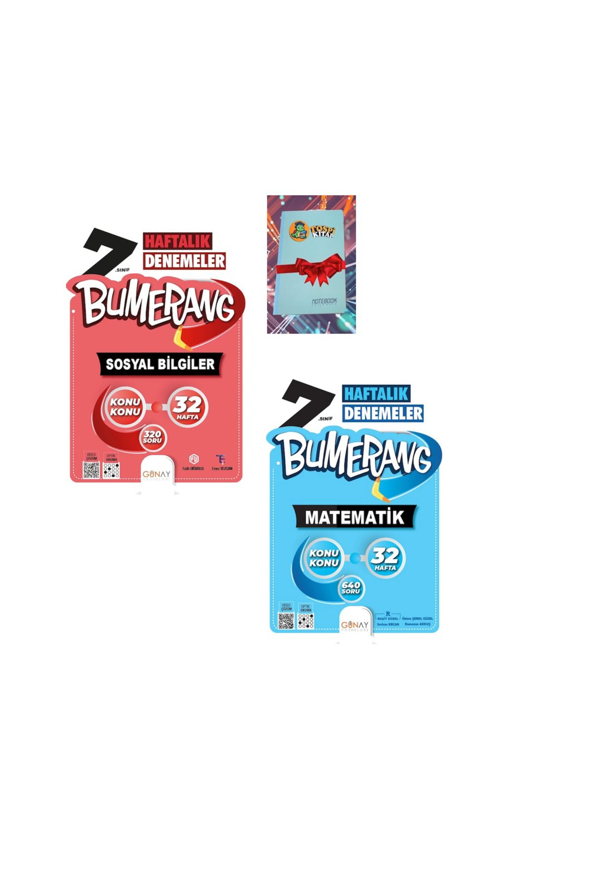Günay Yayınları Bumerang 32 Haftalık MATEMATİK + SOSYAL BİLGİLER Denemeleri (NOT DEFTERİ HEDİYE)