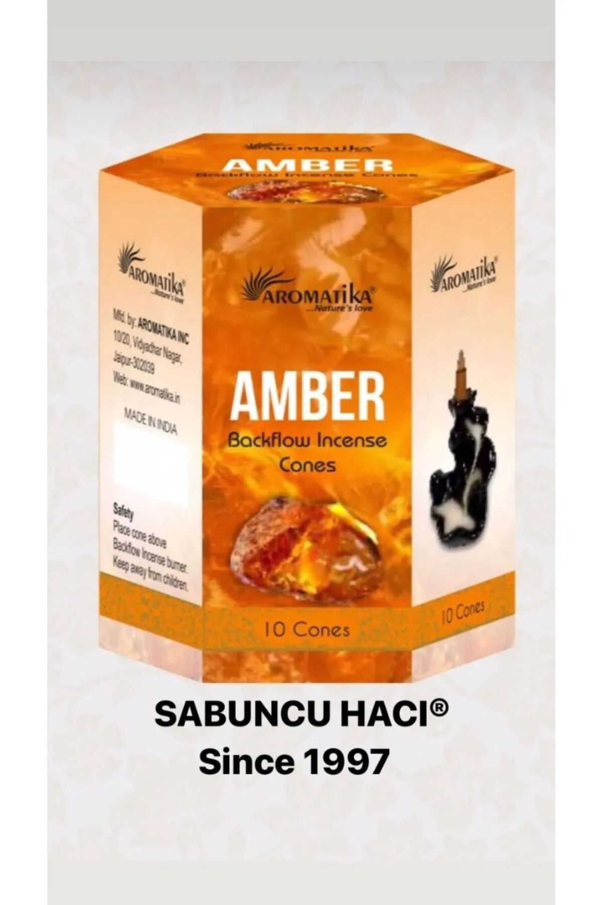 Home Amber/ 10 Adet Geri Akışlı Tütsü Backflow Cones 10 PCS Geri Akış Tütsü