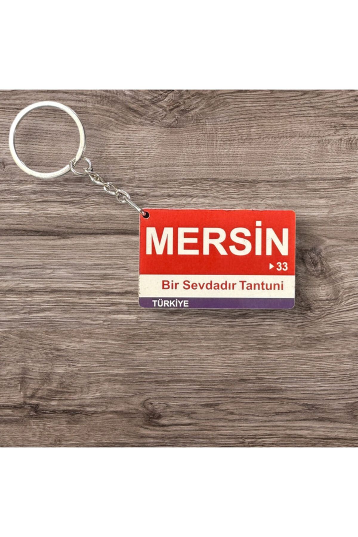 RoyalVance Mersin Ahşap Anahtarlık – İl ve Şehir Temalı Hediyelik