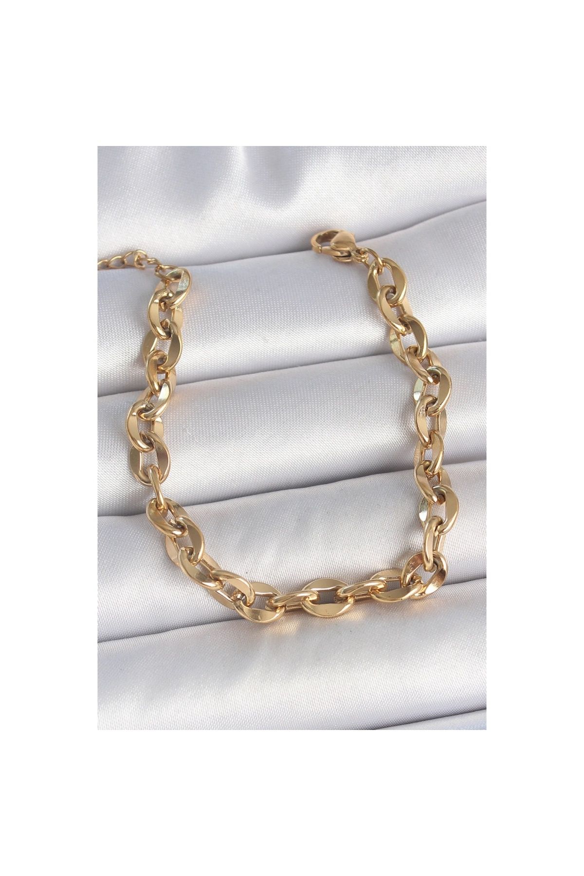 Findit 316L Çelik Gold Renk Zincir Model Kadın Bileklik