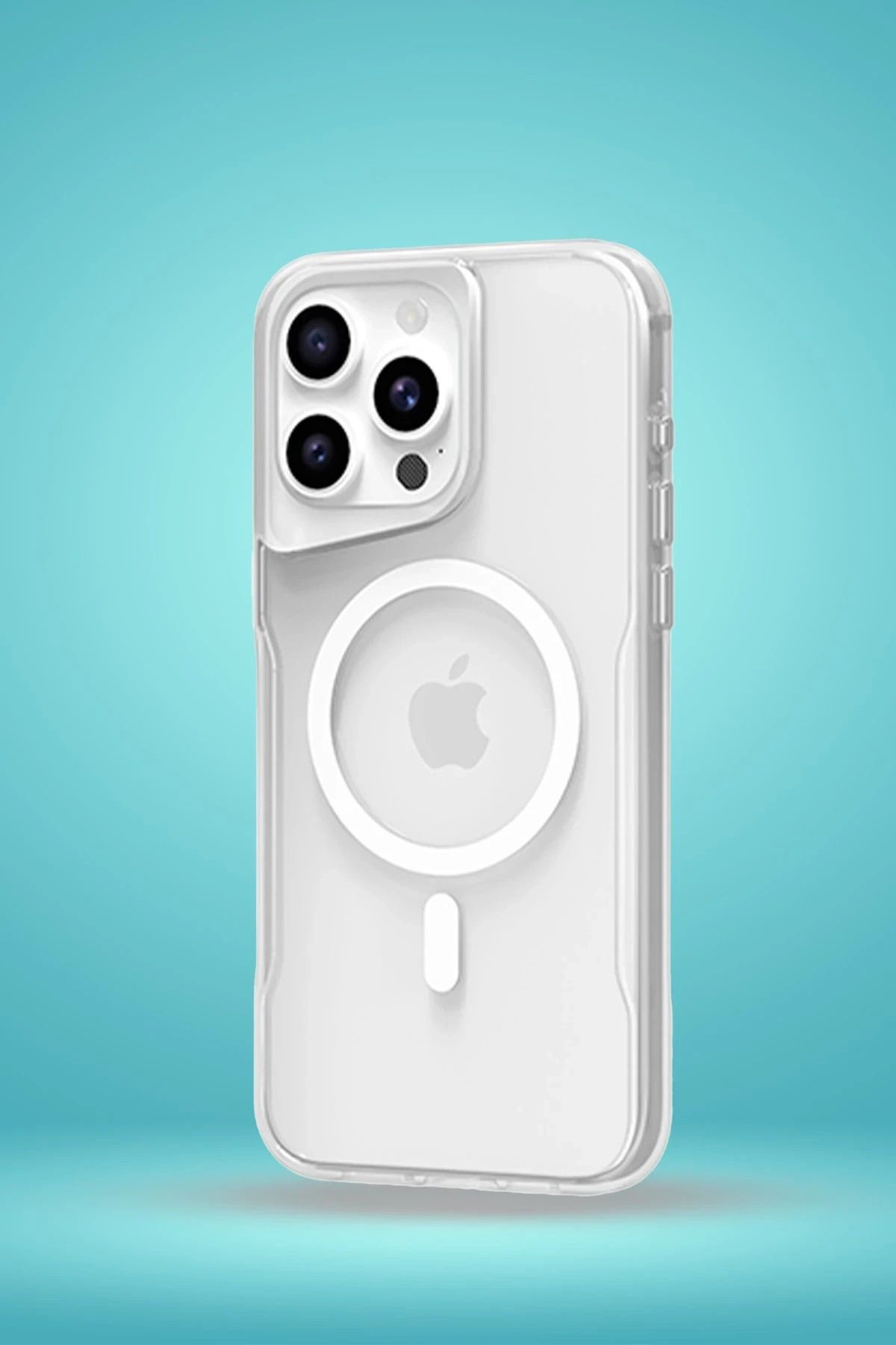 NewFace iPhone 14 Pro Max Kılıf PC Poso Magsafe Kapak - Şeffaf GLSTD