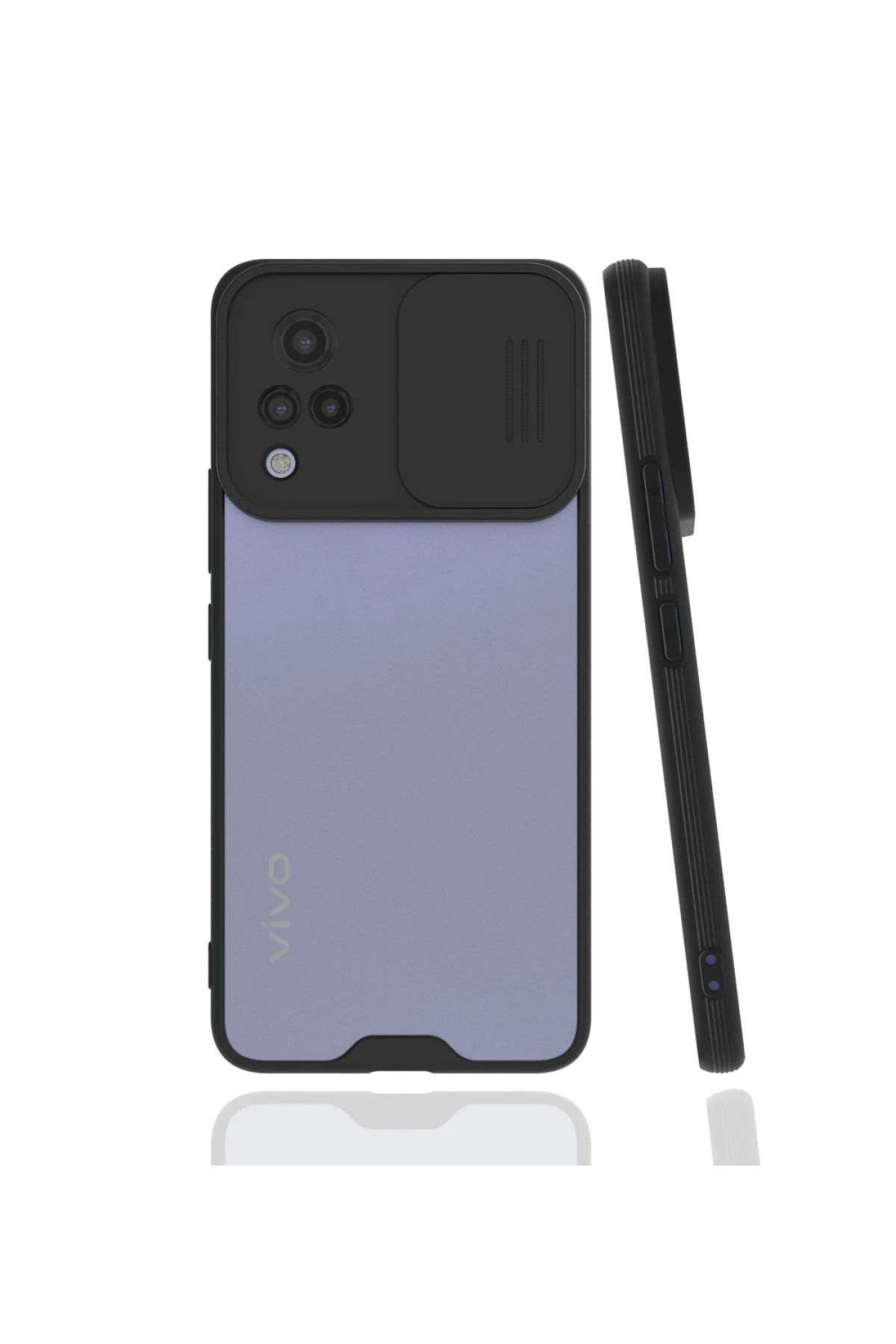 NewFace Vivo V21 Kılıf Platin Kamera Koruma Silikon - Siyah BSTMY