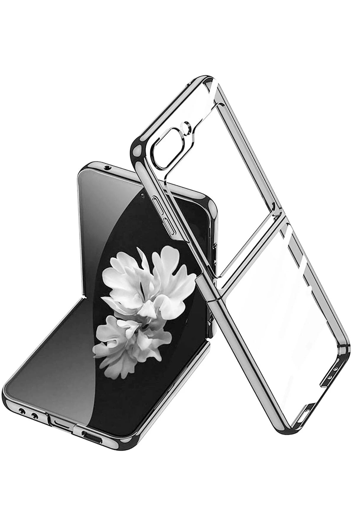 NewFace Samsung Galaxy Z Flip 6 Kılıf Fold Element Kapak - Gümüş BSTMY