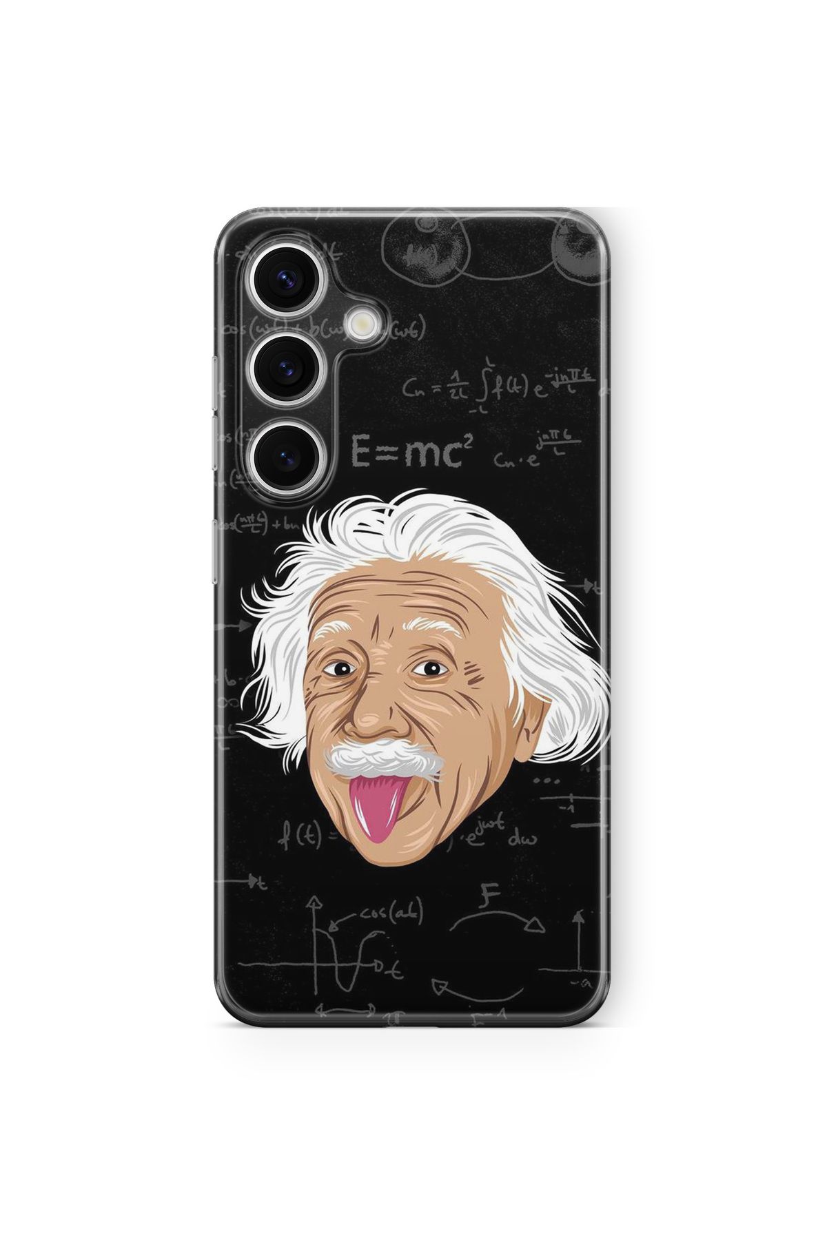 Space Star Samsung Galaxy A04s Uyumlu Einstein Tasarım Baskılı Şeffaf Kılıf