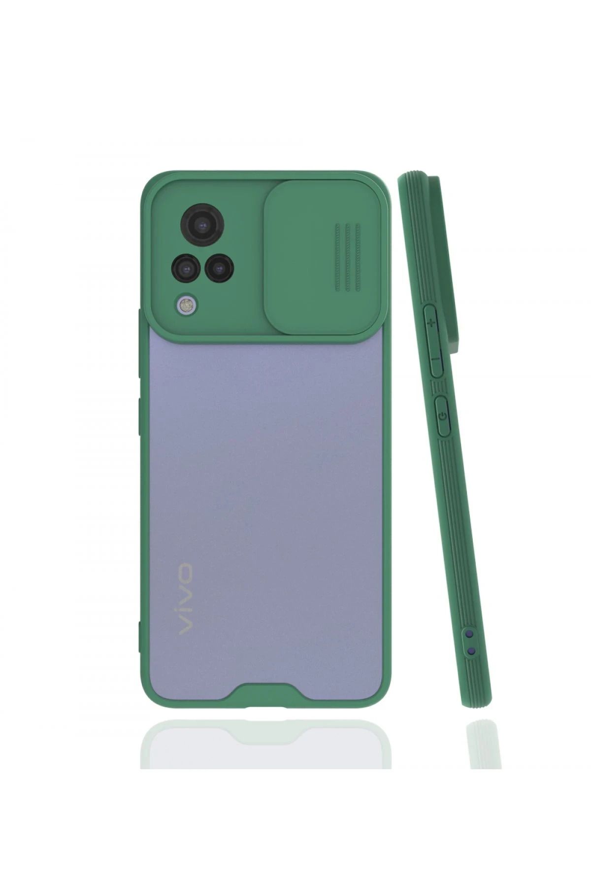 NewFace Vivo V21 Kılıf Platin Kamera Koruma Silikon - Yeşil BSTMY