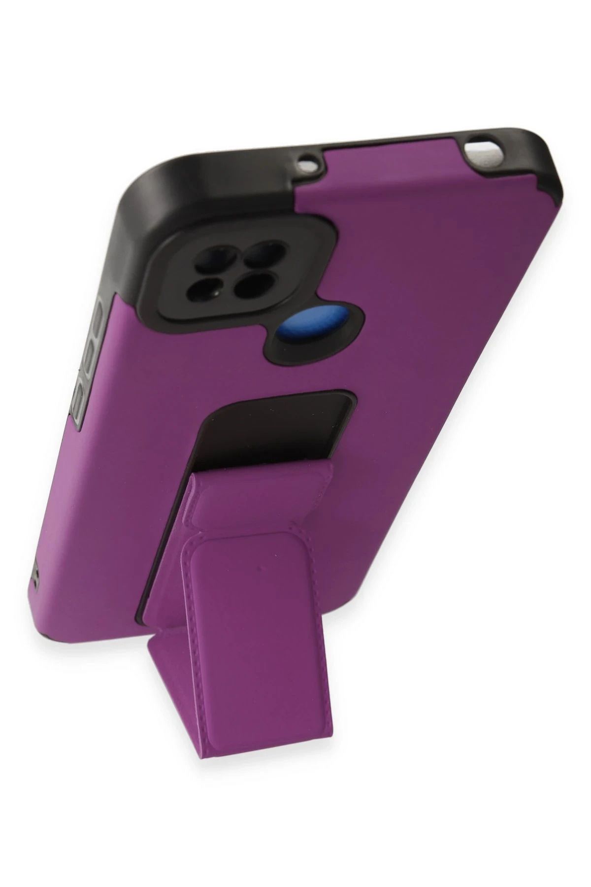 NewFace Xiaomi Redmi 9C Kılıf Mega Standlı Silikon - Mor BSTMY