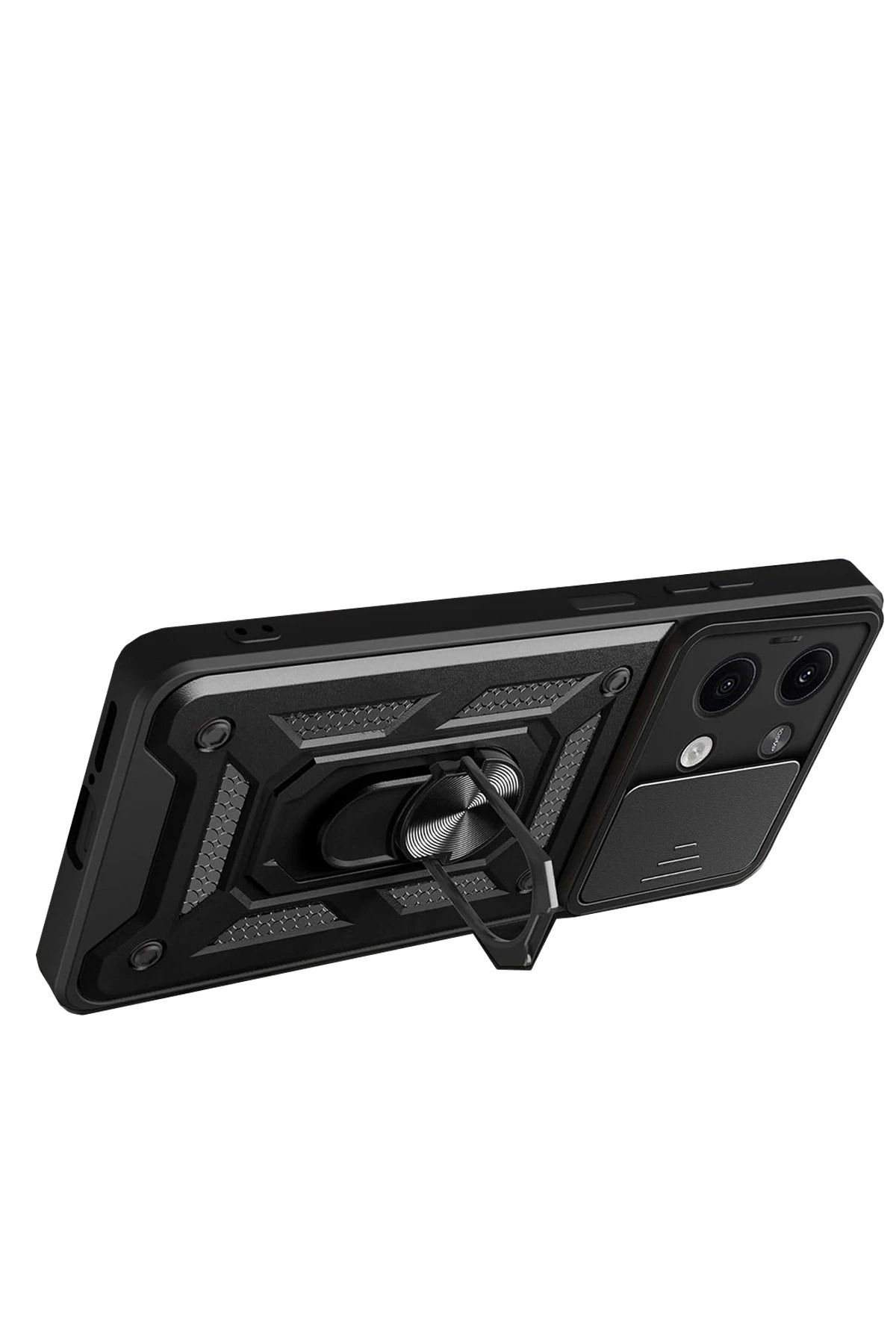 NewFace Xiaomi Poco X6 Kılıf Pars Lens Yüzüklü Silikon - Gold GLSTD