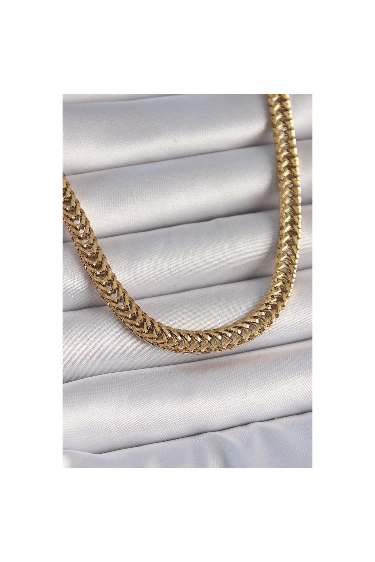 Findit 316L Çelik Gold Renk Balık Sırtı Model Kadın Kolye