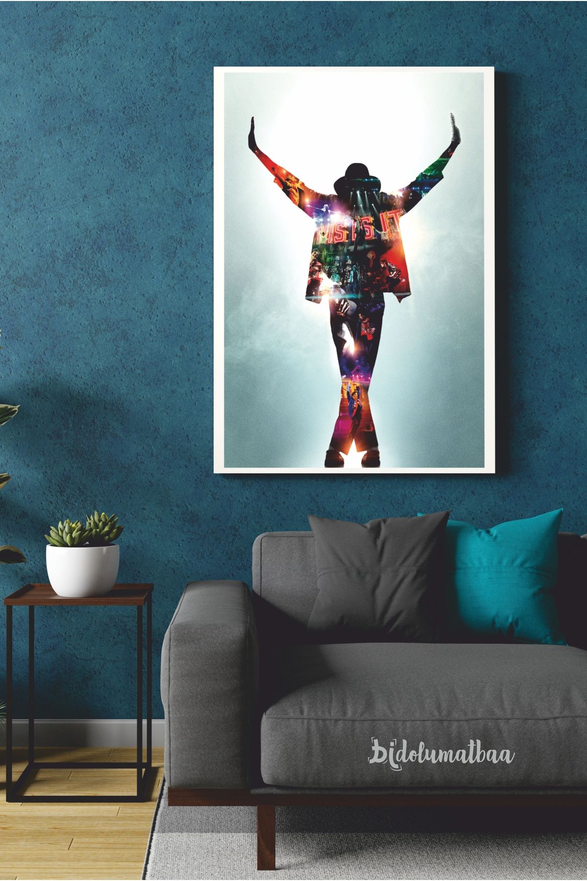 Bidolumatbaa Michael Jackson Sanatçı Duvar Poster Afiş - Folyo - Çerçevesiz