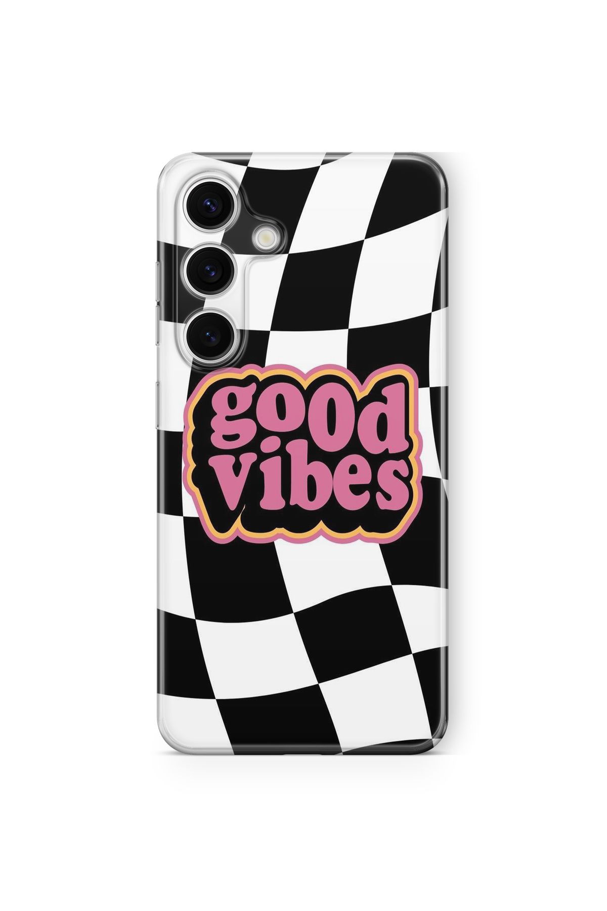 Space Star Samsung Galaxy A14 Uyumlu Good Vibes Only Desen Tasarım Baskılı Şeffaf Kılıf