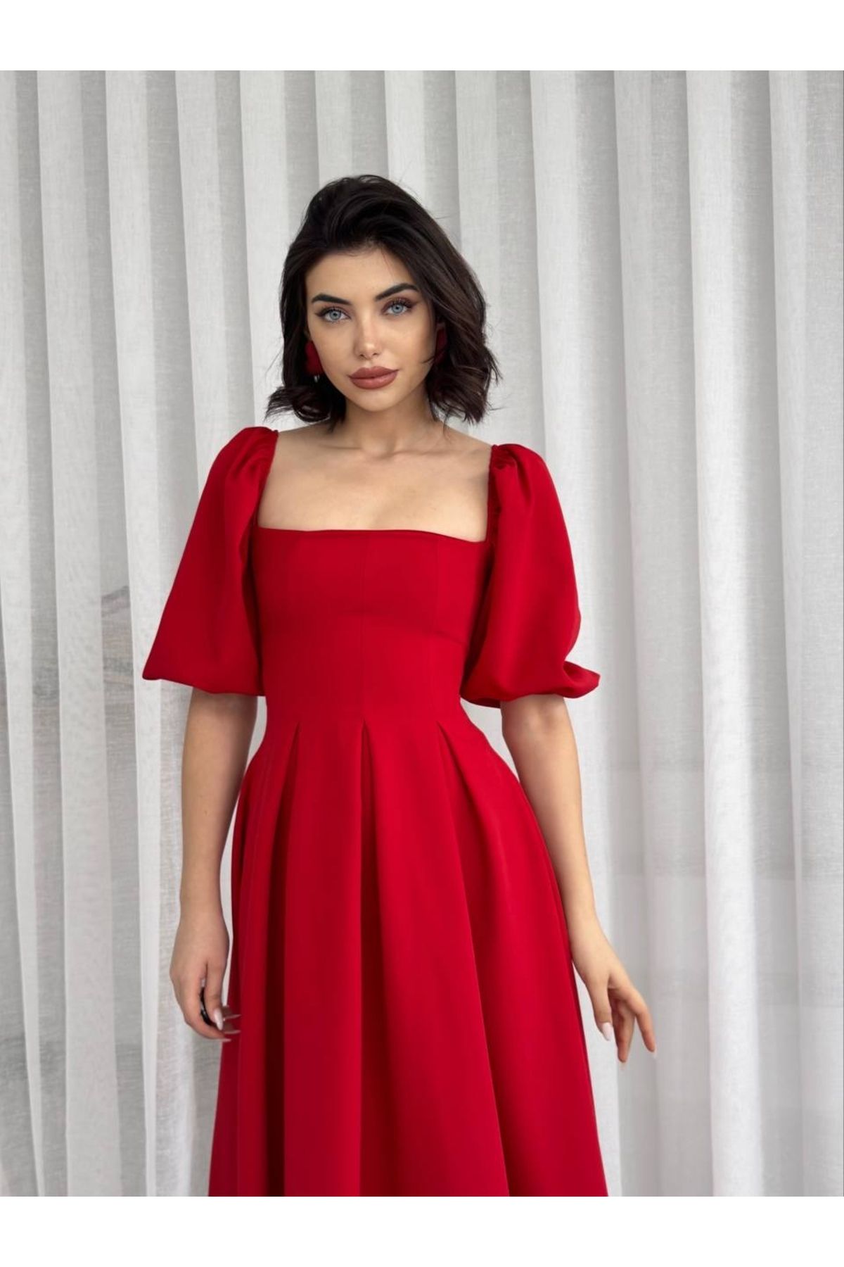 ARUZ MODA Benjamin Çan Etekli Midi Boy Elbise