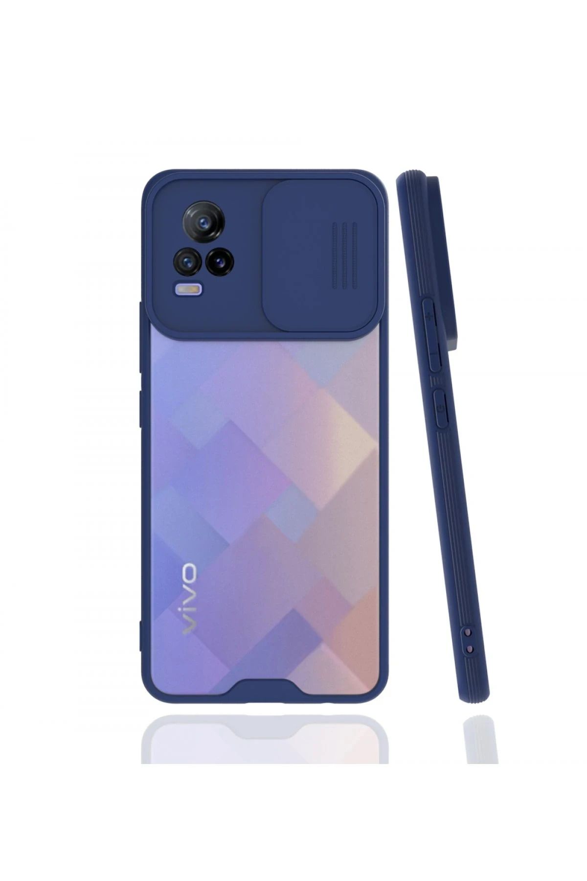 NewFace Vivo V21e Kılıf Platin Kamera Koruma Silikon - Lacivert BSTMY