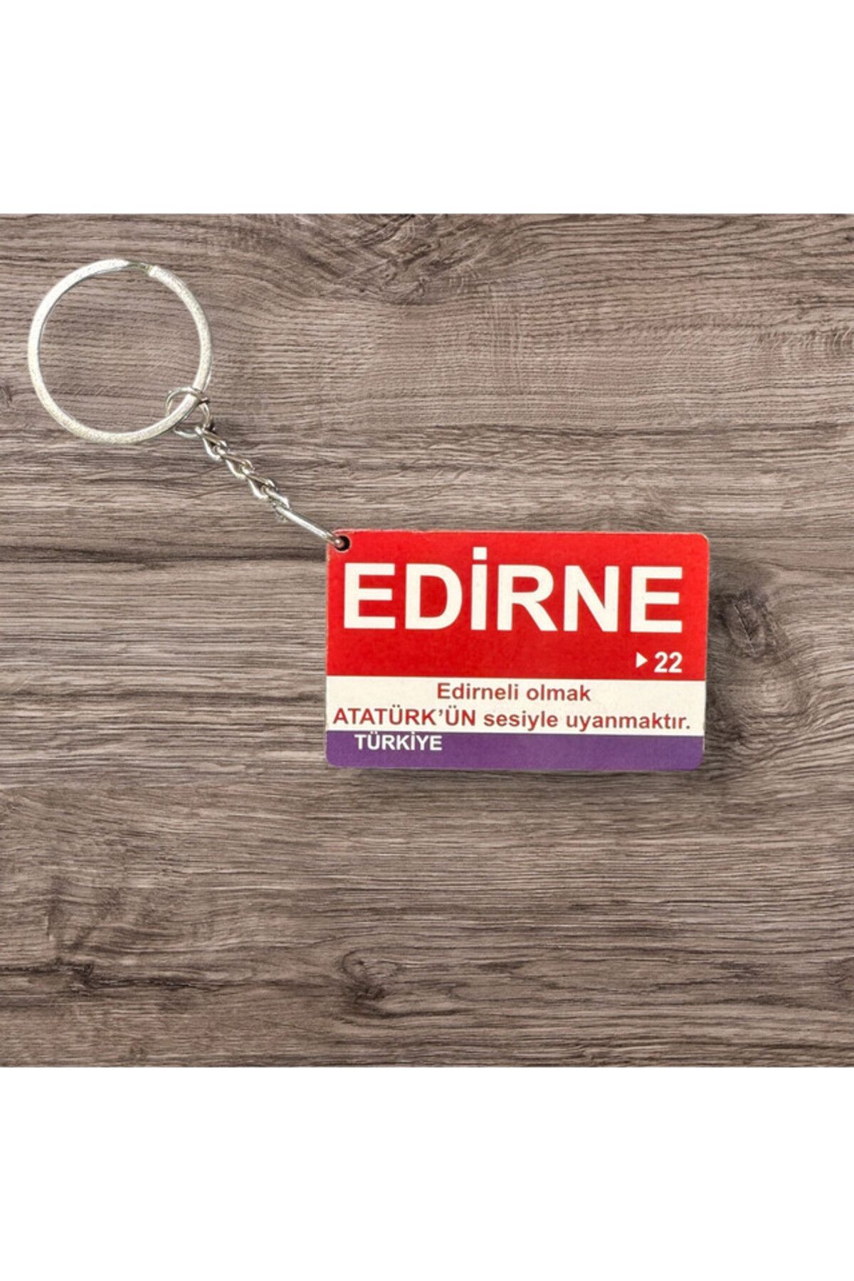 RoyalVance Edirne Ahşap Anahtarlık – İl ve Şehir Temalı Hediyelik