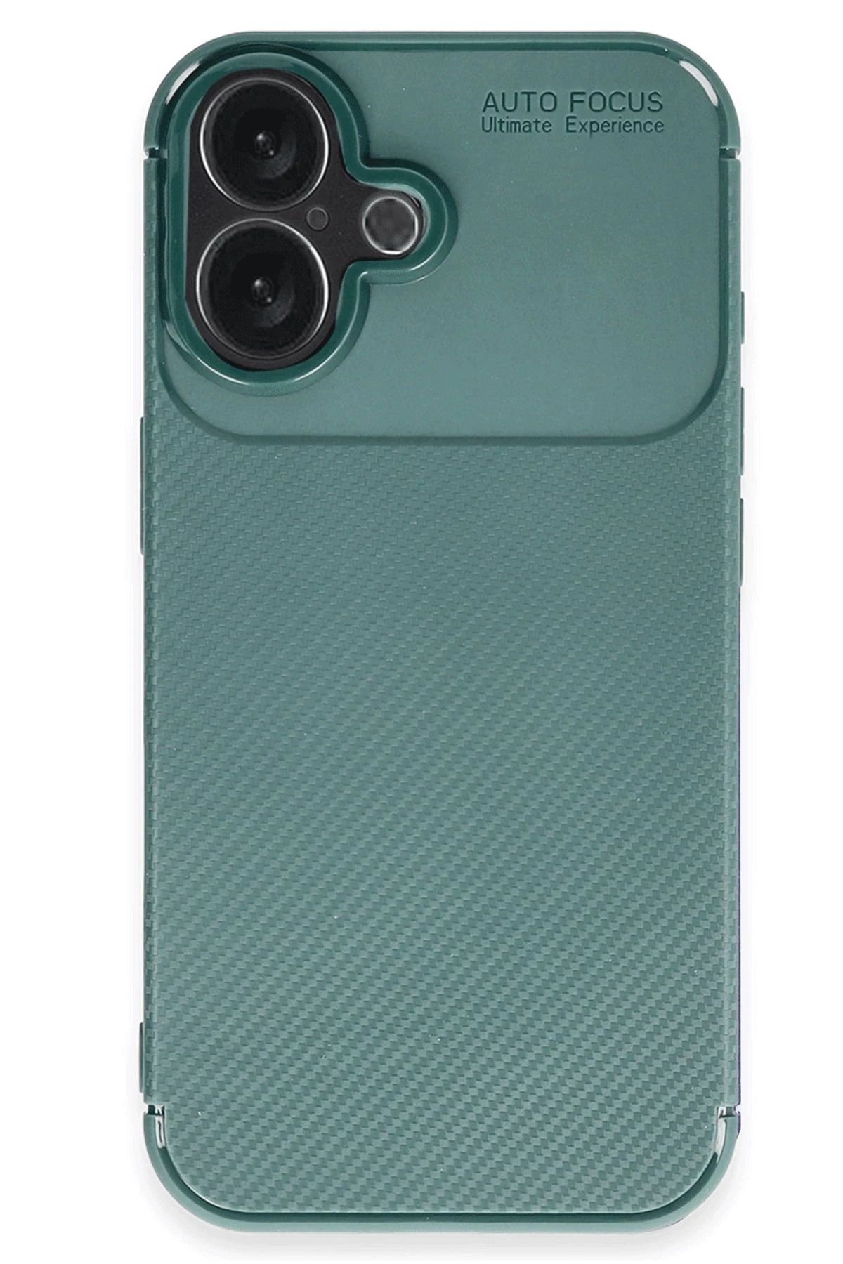 NewFace iPhone 16 Kılıf Auto Focus Karbon Kapak - Koyu Yeşil BSTMY