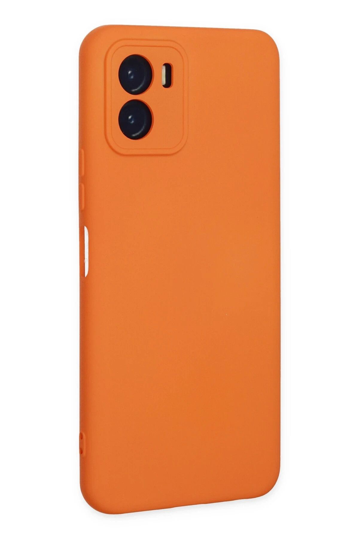 NewFace Vivo Y15S Uyumlu Kılıf Nano içi Kadife Silikon - Turuncu BSTMY