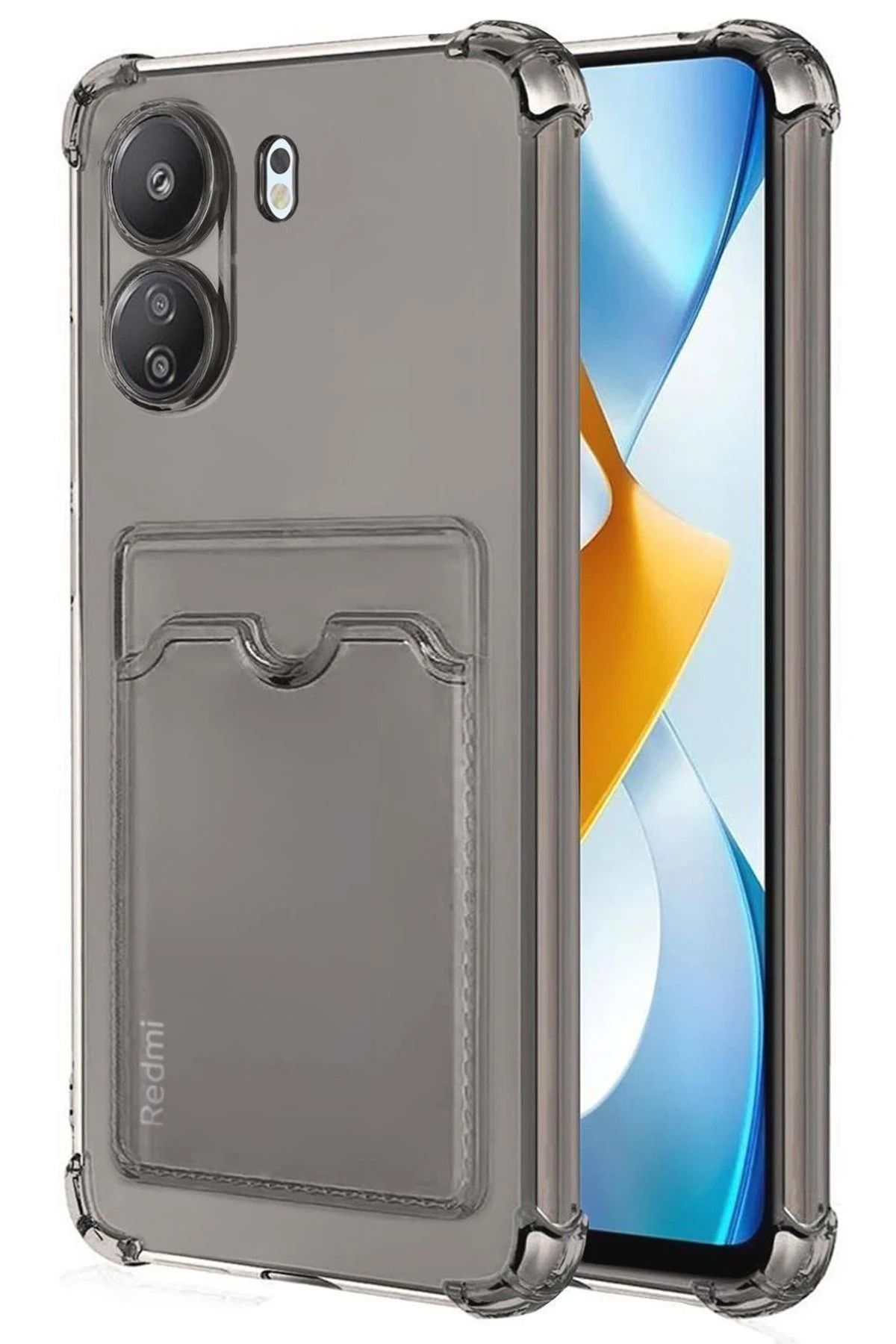 NewFace Xiaomi Redmi 13C Kılıf Kart Şeffaf Silikon - Şeffaf SVLRS