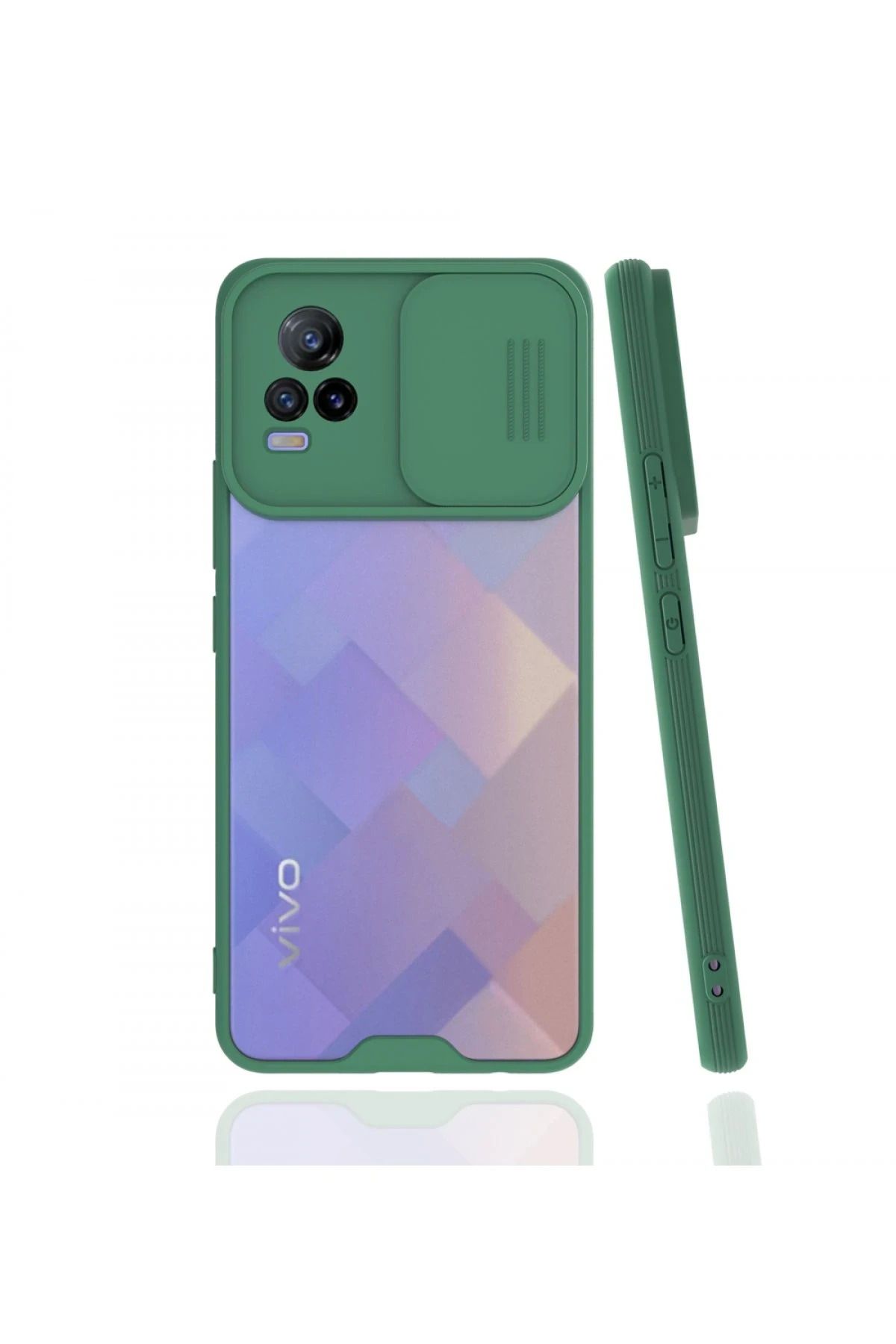 NewFace Vivo V21e Kılıf Platin Kamera Koruma Silikon - Yeşil BSTMY