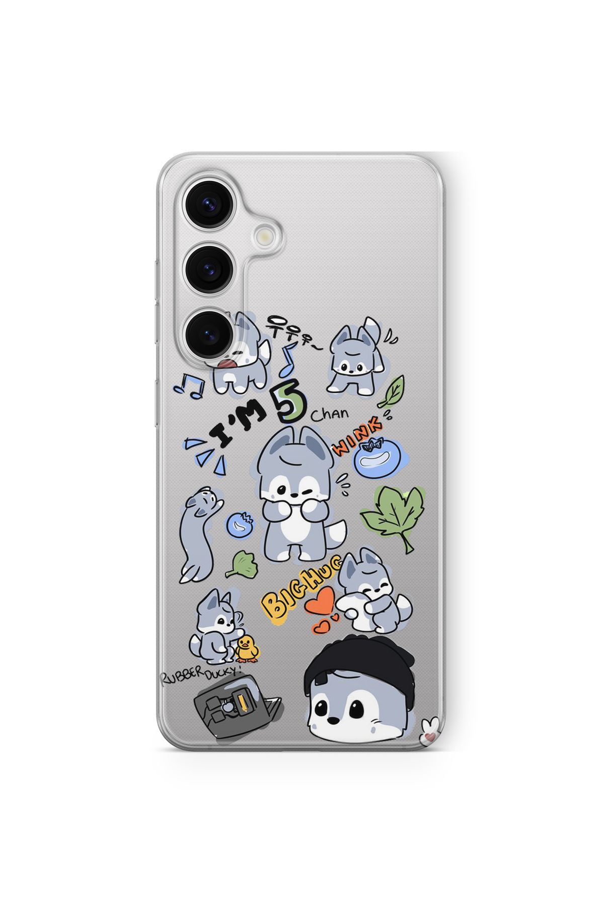 Space Star Samsung Galaxy A14 Uyumlu Cute Carton Animals Tasarım Baskılı Şeffaf Kılıf