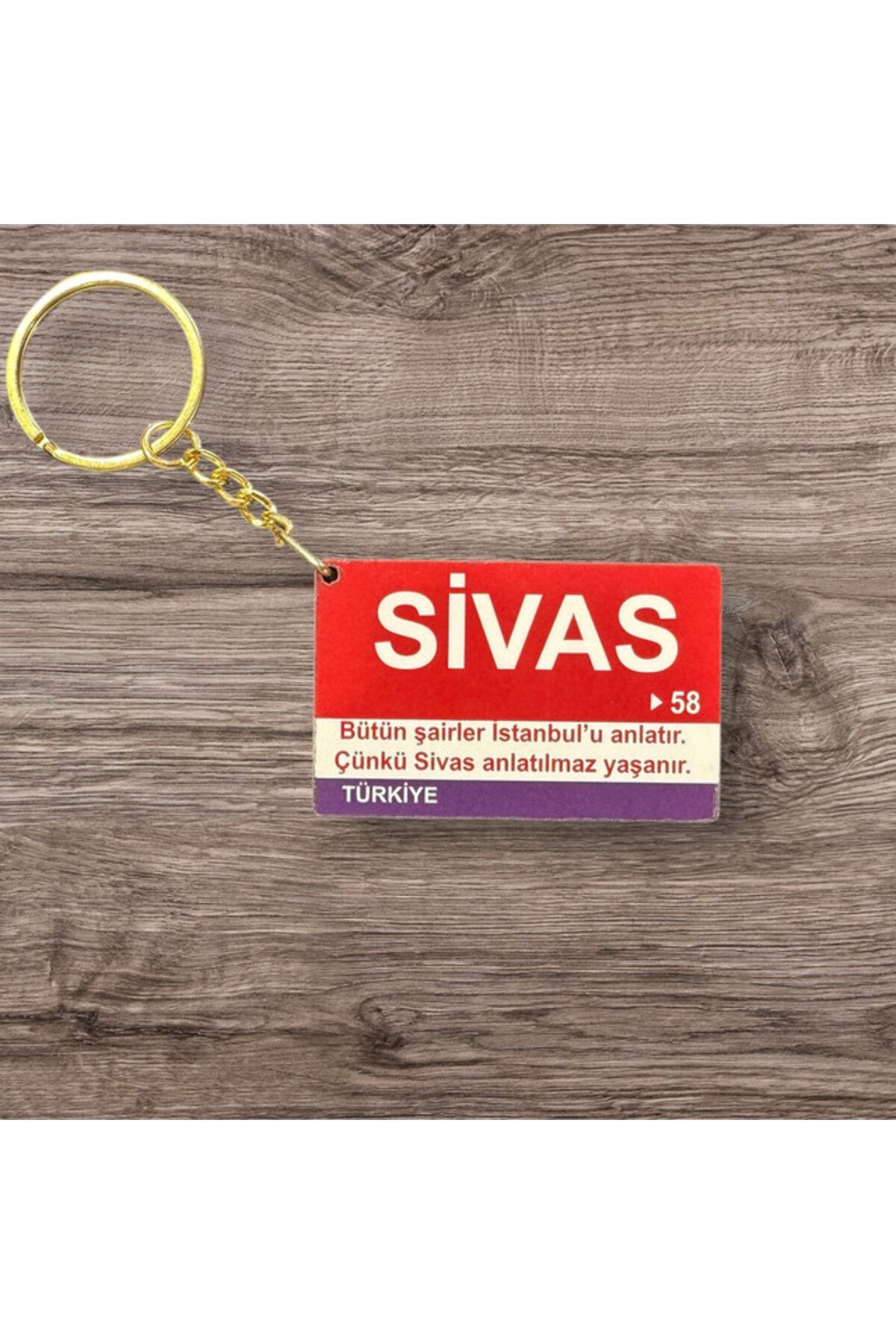RoyalVance Sivas Ahşap Anahtarlık – İl ve Şehir Temalı Hediyelik