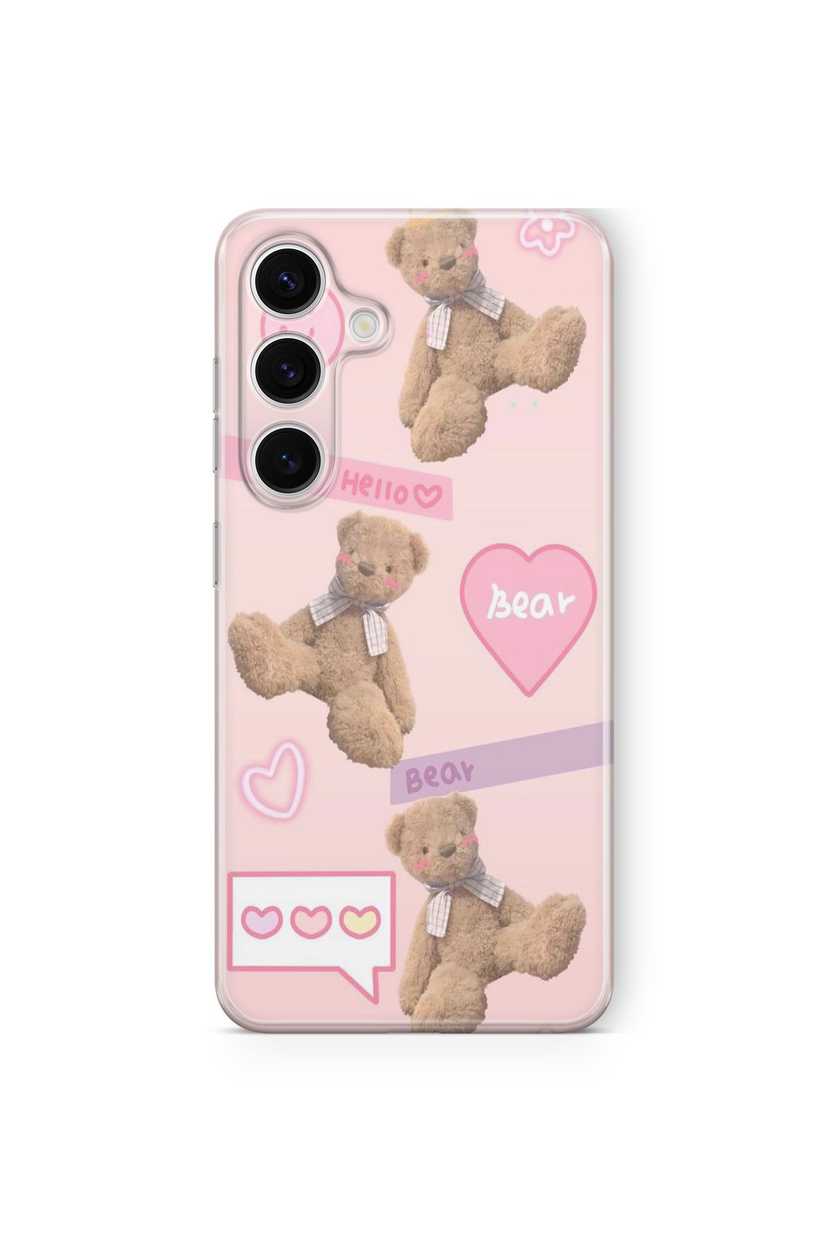 Space Star Samsung Galaxy A24 Uyumlu Hello Bear Tasarım Baskılı Şeffaf Kılıf