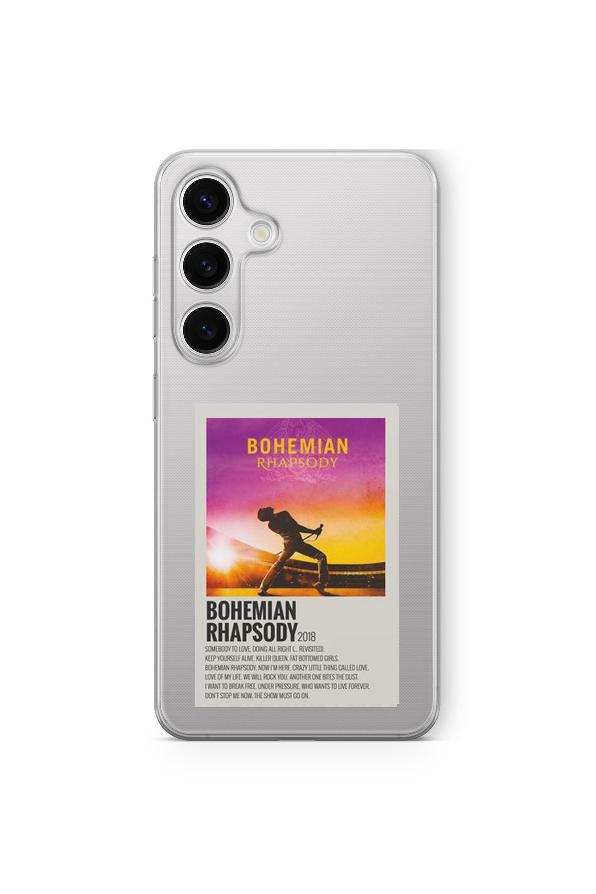 Space Star Samsung Galaxy A34 Uyumlu Bohemian Rhapsody Poster Tasarım Baskılı Şeffaf Kılıf