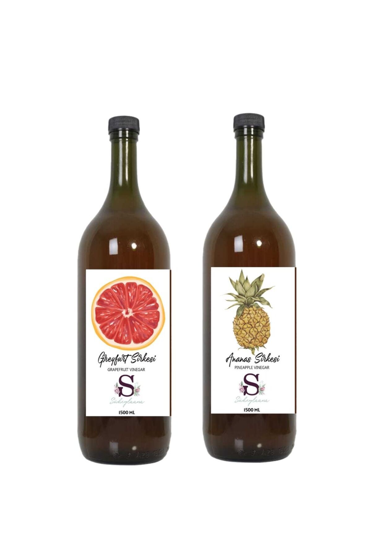Süheylaana Doğal Greyfurt Sirkesi 1500 Ml - Doğal Ananas Sirkesi 1500 Ml