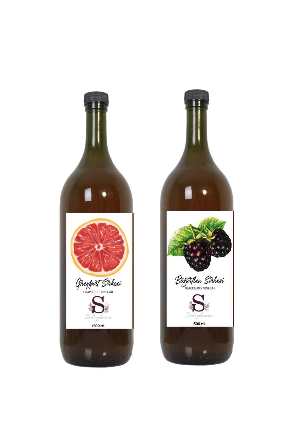 Süheylaana Doğal Greyfurt Sirkesi 1500 Ml - Doğal Böğürtlen Sirkesi 1500 Ml