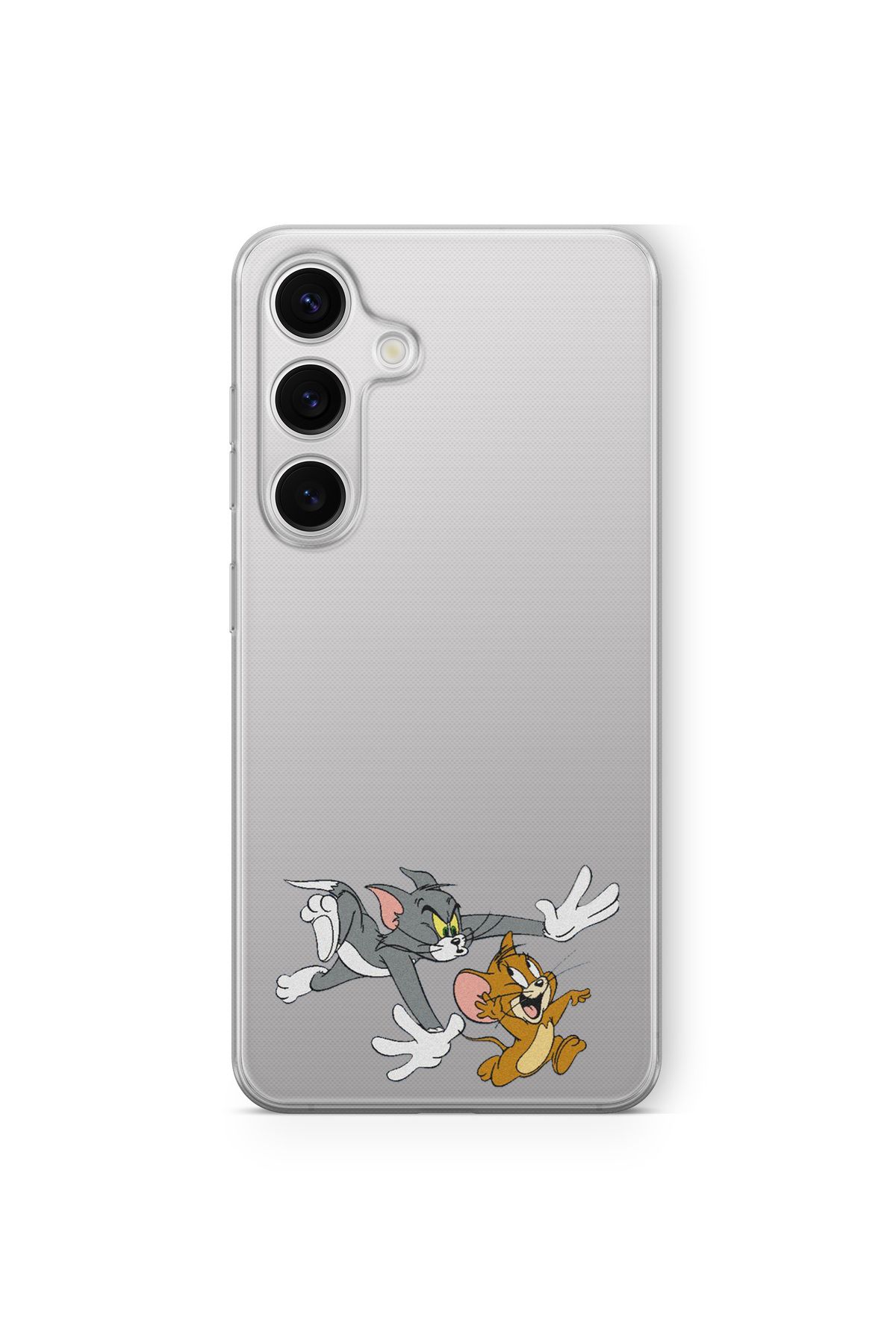Space Star Samsung Galaxy S24 Fe Uyumlu Tom and Jerry Desenli Tasarım Baskılı Şeffaf Kılıf