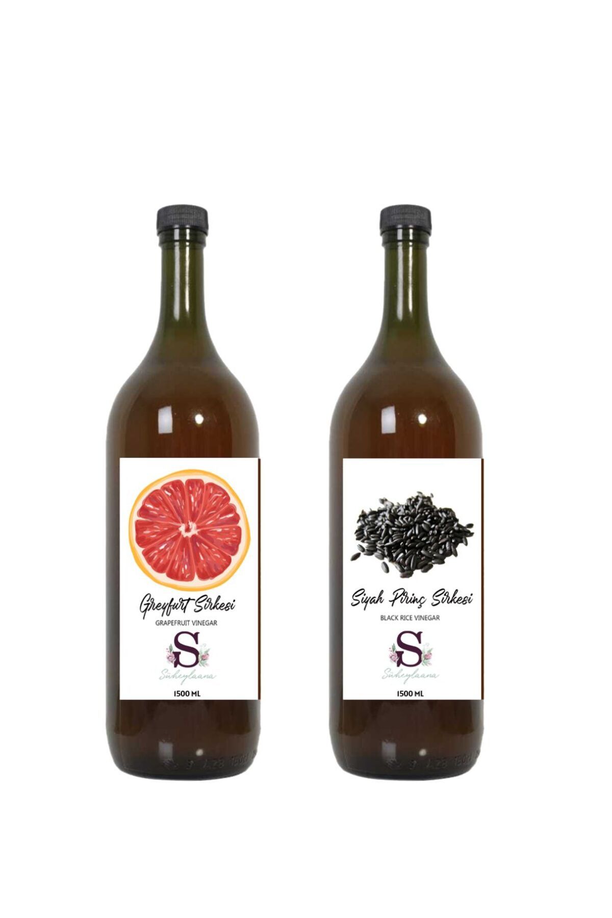 Süheylaana Doğal Greyfurt Sirkesi 1500 Ml - Doğal Siyah Pirinç Sirkesi 1500 Ml