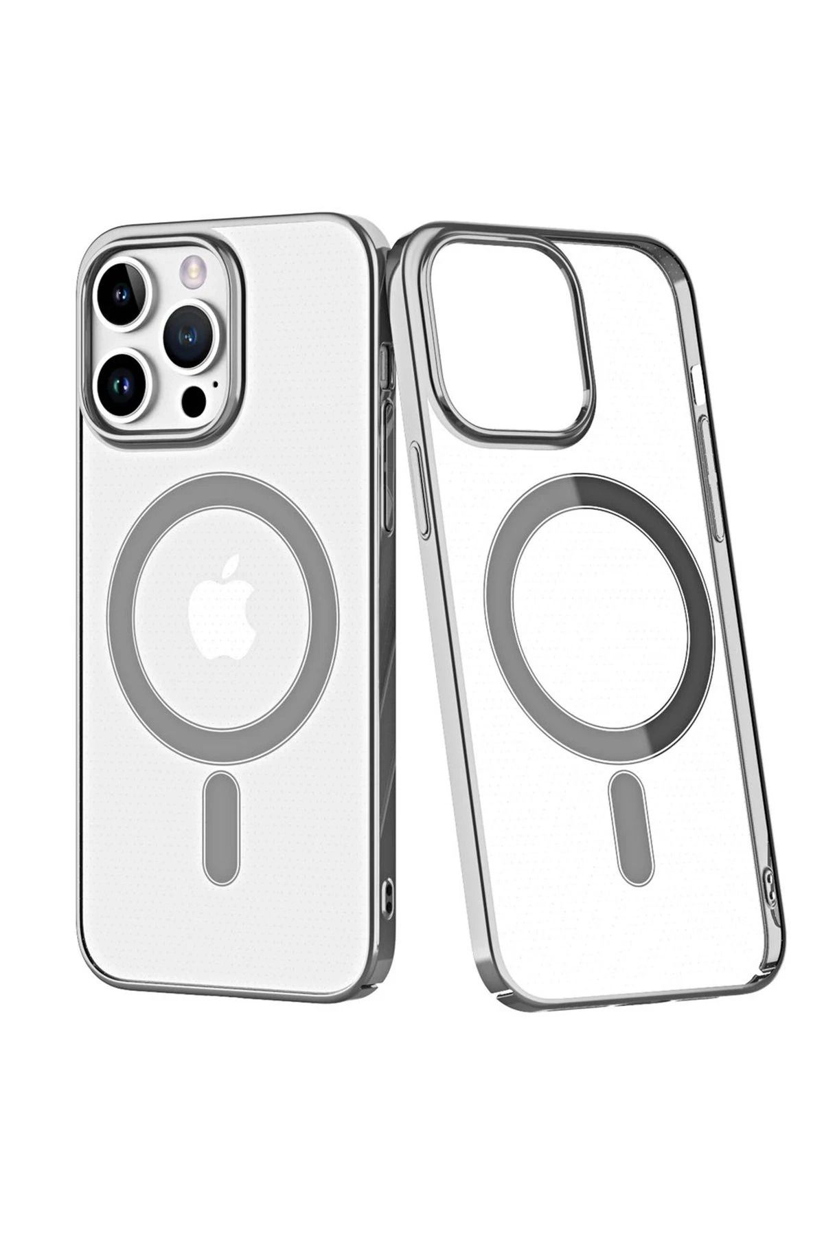 NewFace iPhone 14 Pro Max Kılıf Element Magneticsafe Sert Kapak - Gümüş WLZOR