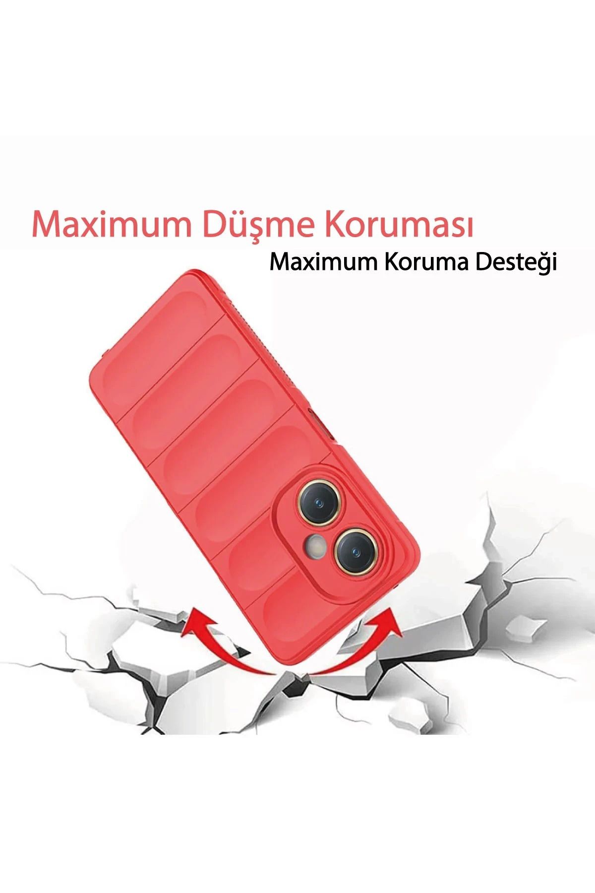 NewFace Vivo Y27 Uyumlu Kılıf Optimum Silikon - Kırmızı BSTMY
