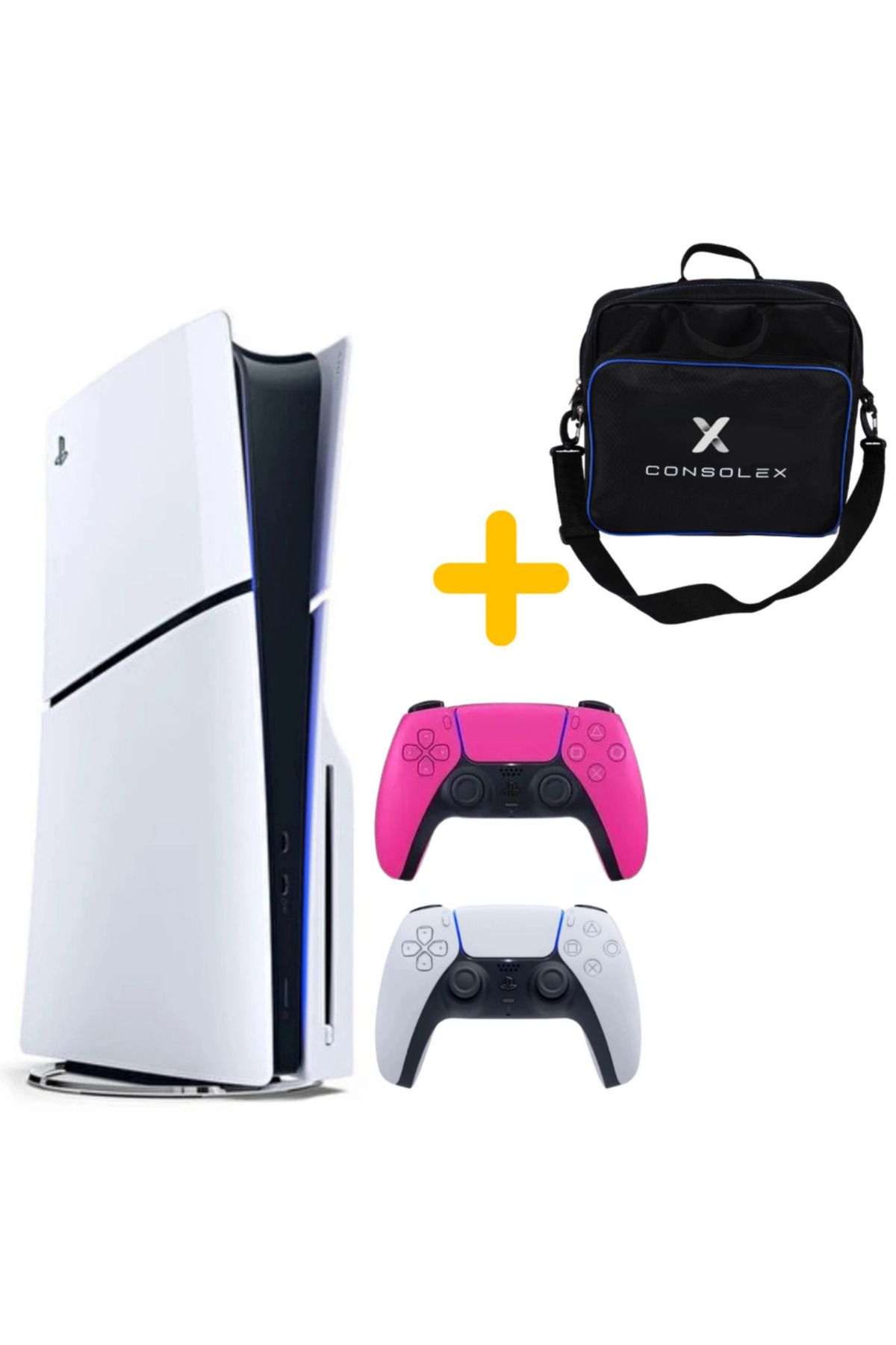 Sony Playstation 5 - CFI 2016 Avrupa - 1 TB Slim Cd Edition Konsol - Çift Kol (Pembe) + ÇANTA