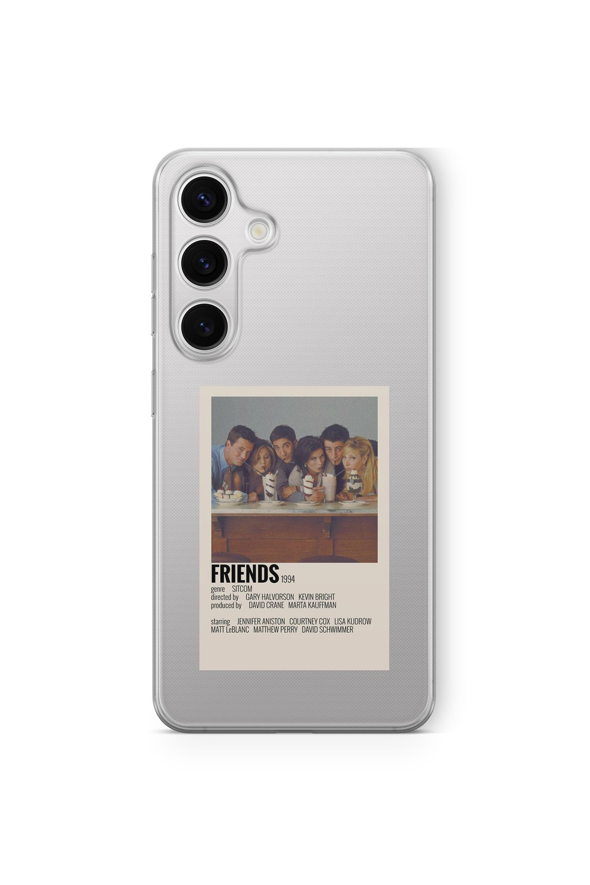 Space Star Samsung Galaxy S24 Fe Uyumlu Friends Poster Tasarım Baskılı Şeffaf Kılıf