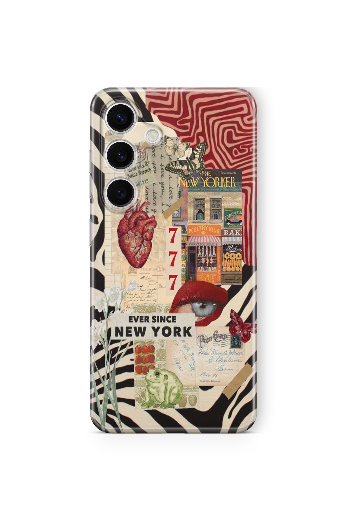 Space Star Samsung Galaxy A35 Uyumlu New York Kolaj Tasarım Baskılı Şeffaf Kılıf
