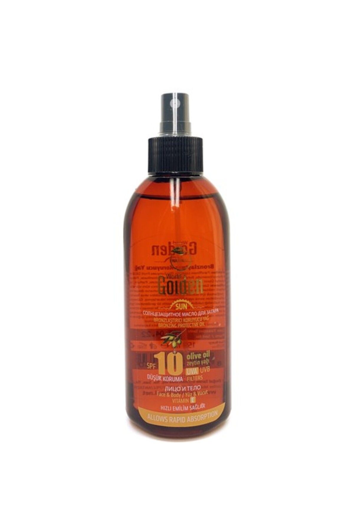 Golden W.Golden Güneş Yağı Zeytinyağlı 10 Faktör 150Ml