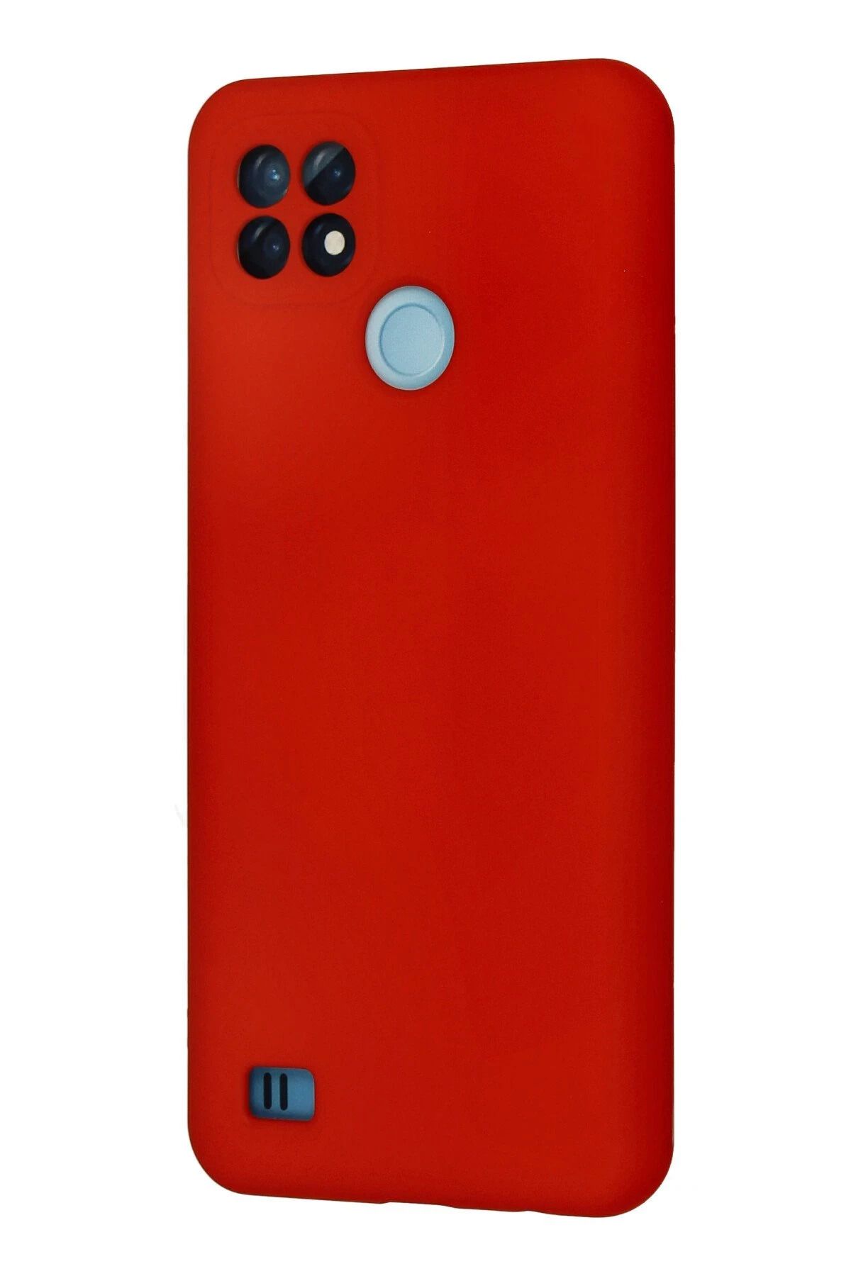 NewFace Realme C21 uyumlu  Kılıf Nano içi Kadife Silikon - Kırmızı SVLRS