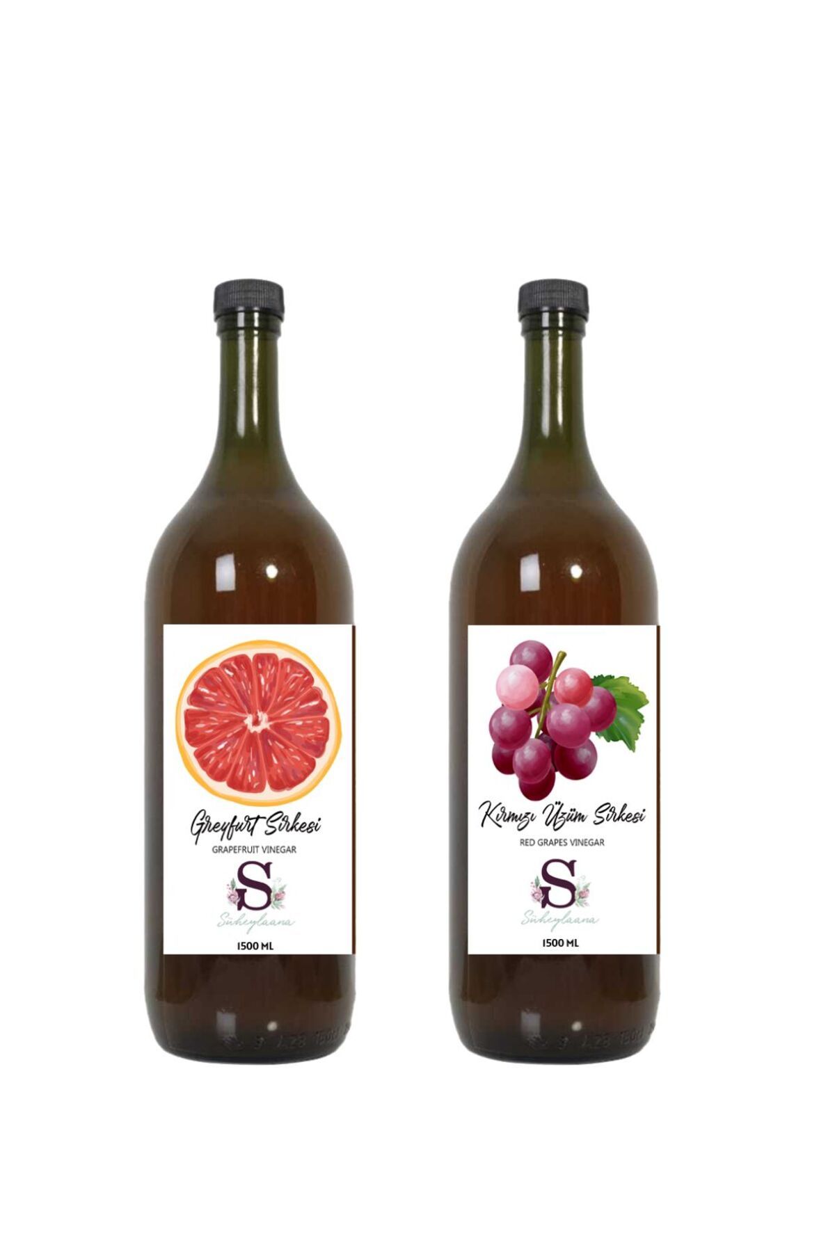 Süheylaana Doğal Greyfurt Sirkesi 1500 Ml - Doğal Kırmızı Üzüm Sirkesi 1500 Ml