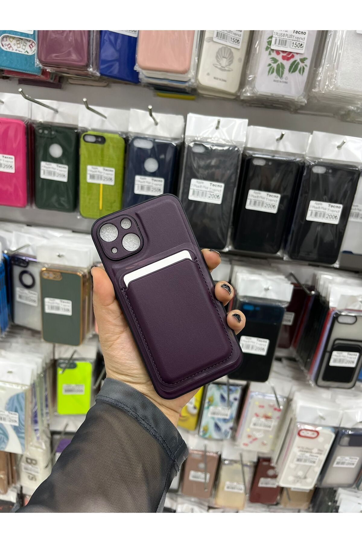 TECNOTREND Apple iPhone 14 kılıf mıknatıslı suni deri kartlıklı kapak