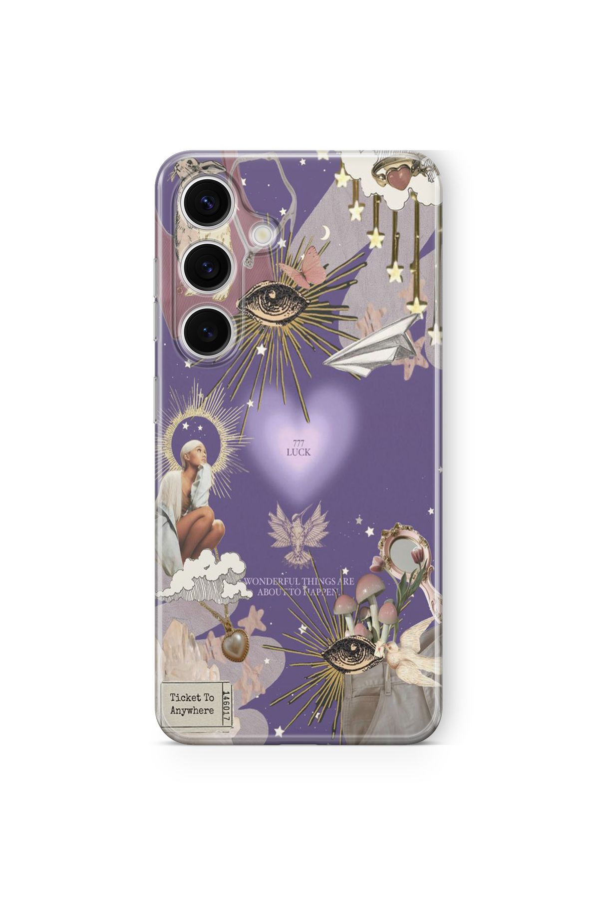 Space Star Samsung Galaxy A24 Uyumlu 777 Luck Tasarım Baskılı Şeffaf Kılıf