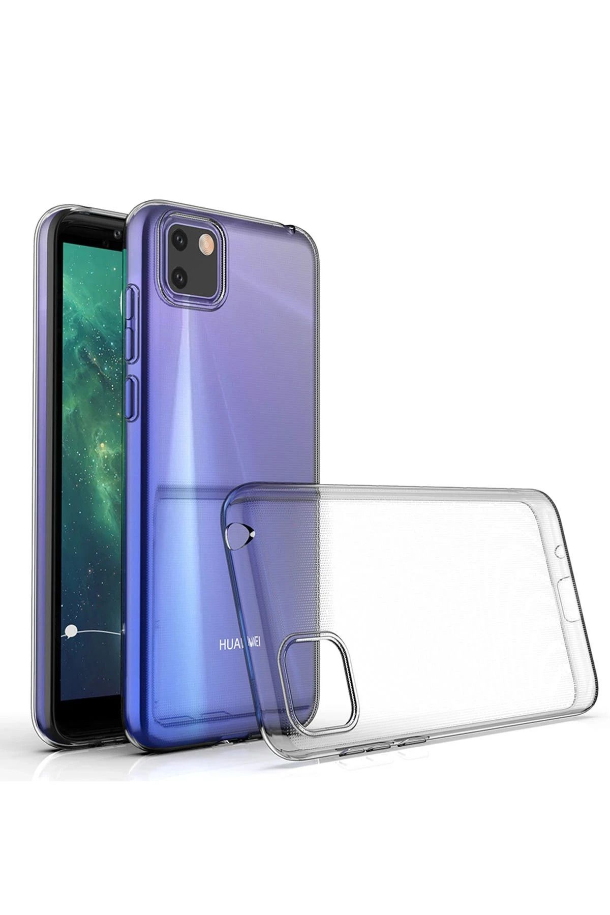 NewFace Huawei Y5P Kılıf Lüx Şeffaf Silikon - Şeffaf ALMLA