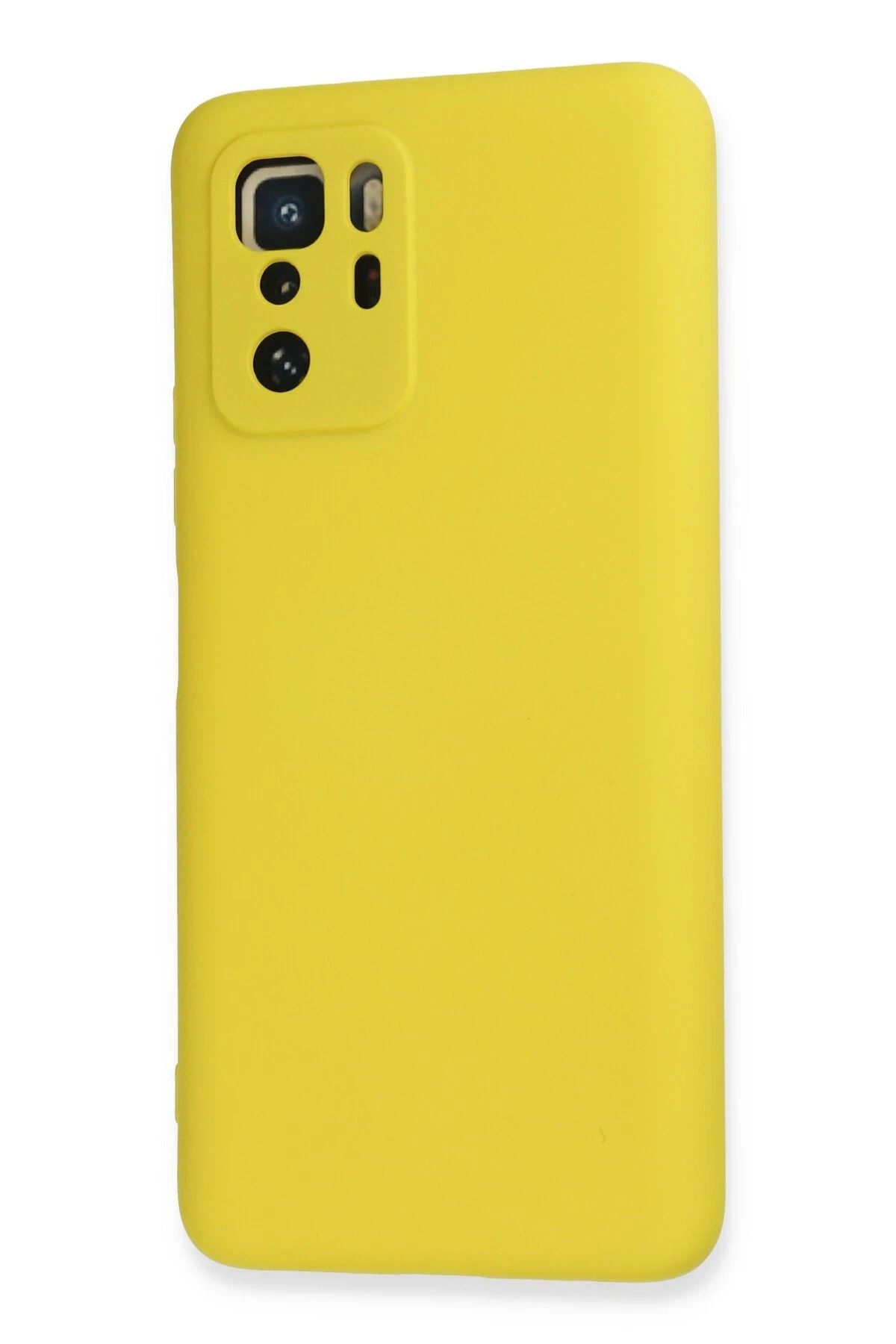 NewFace Xiaomi Poco X3 GT Kılıf Nano içi Kadife Silikon - Sarı BSTMY uyumlu