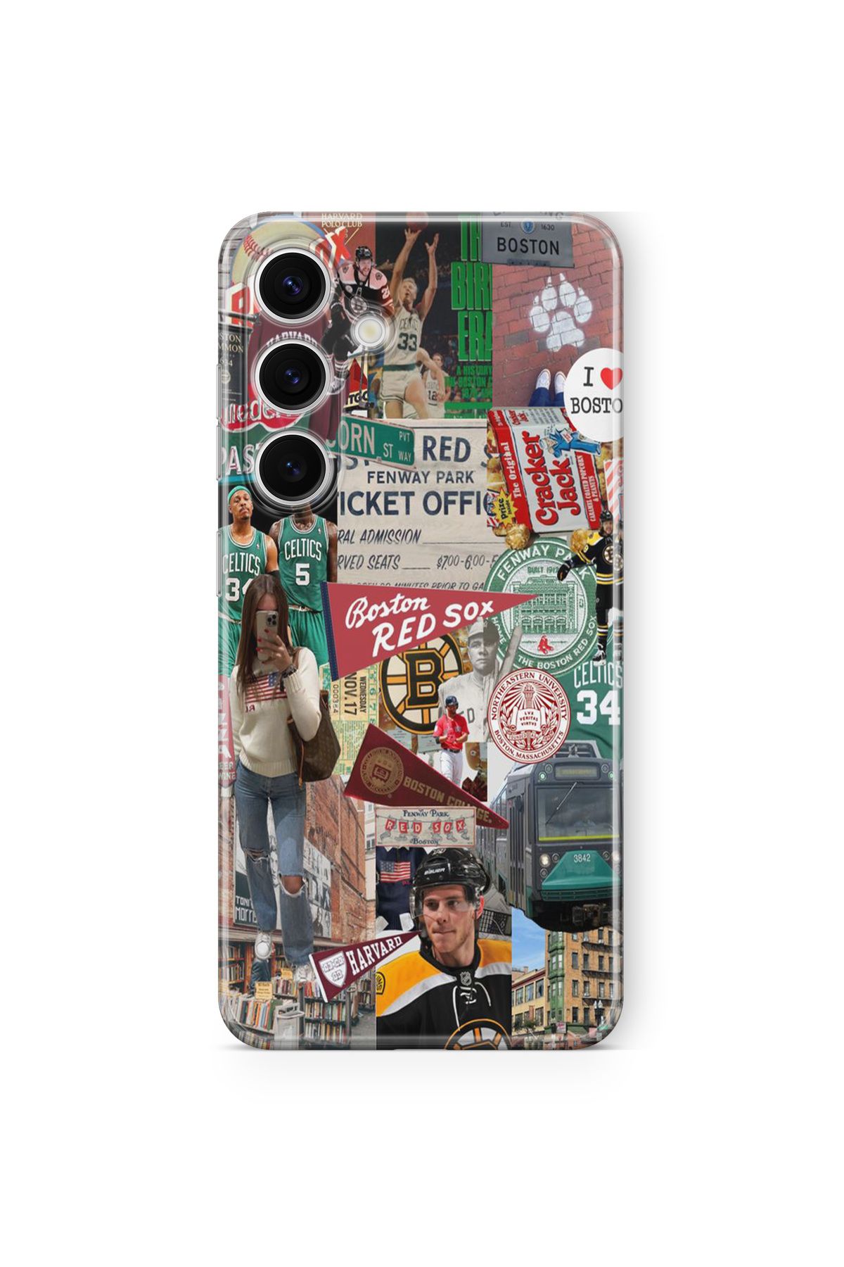 Space Star Samsung Galaxy A16 Uyumlu Boston Red Sox Tasarım Baskılı Şeffaf Kılıf